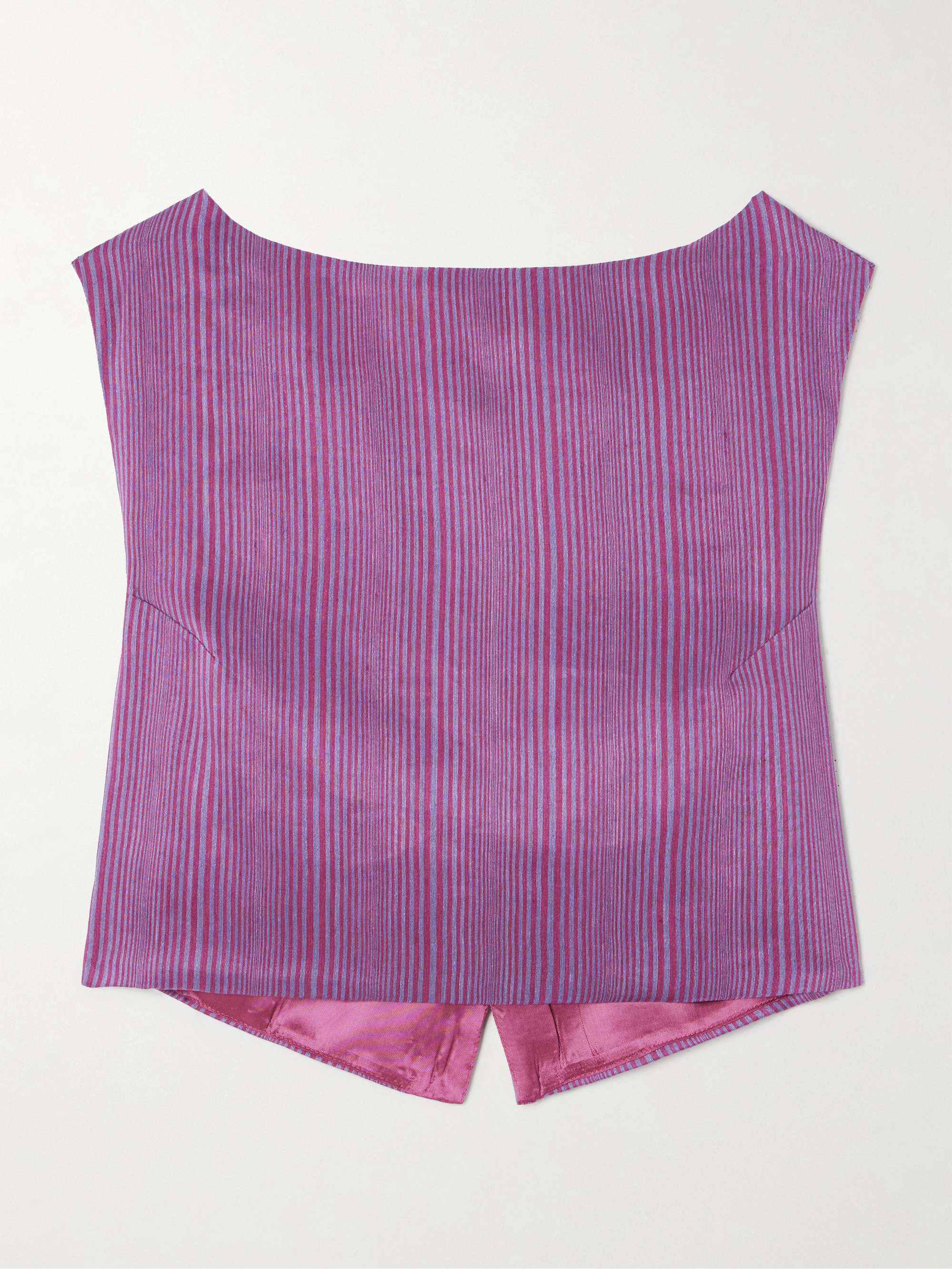 Richard Veil striped linen-blend top view