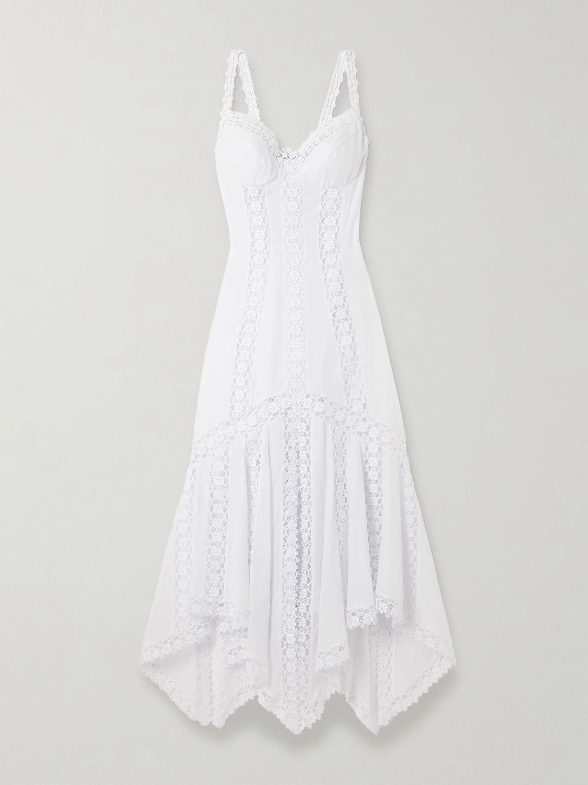 Blossel tiered guipure lace-trimmed cotton-blend voile midi dress view
