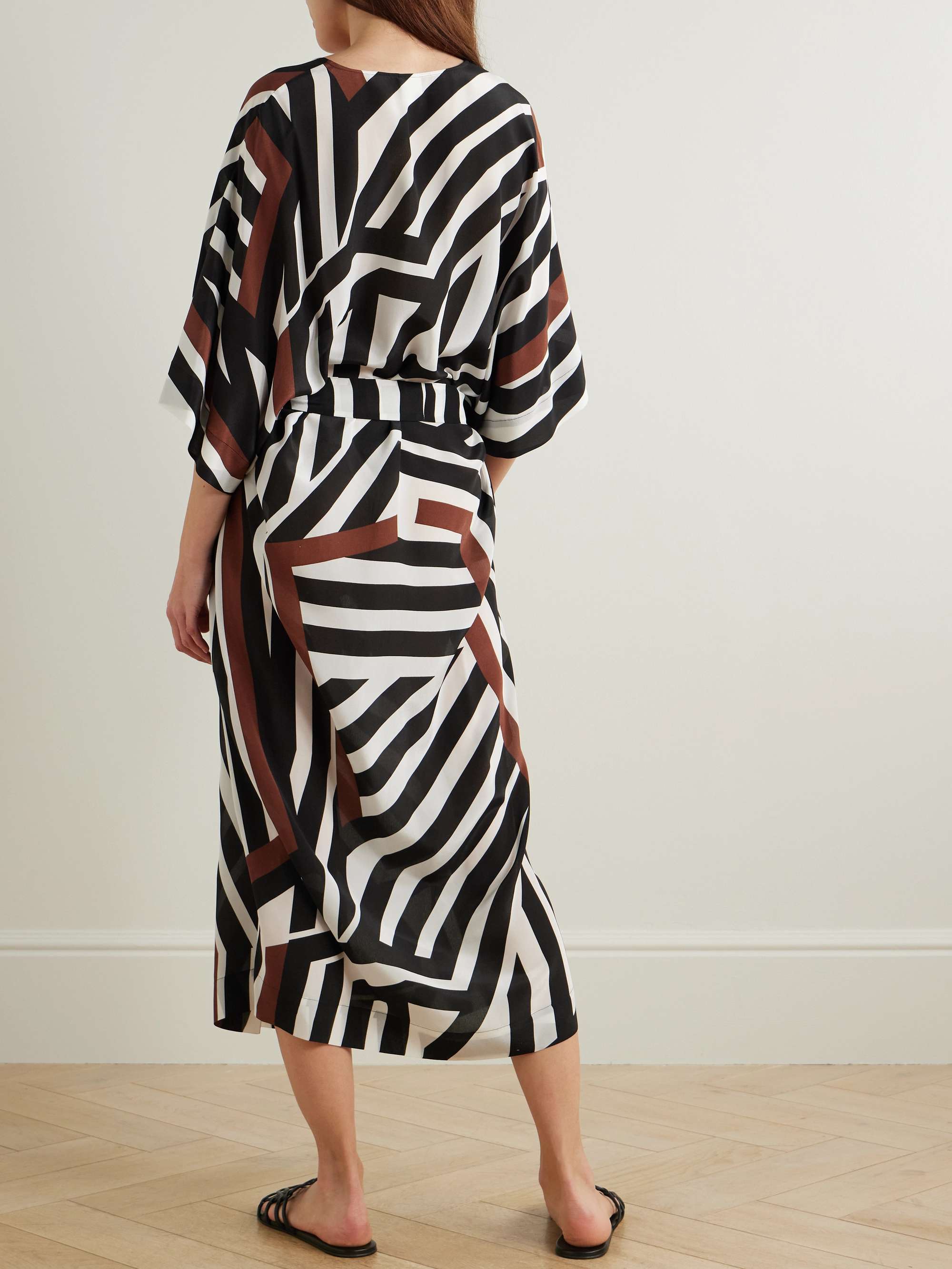Warren belted printed silk crepe de chine coverup view
