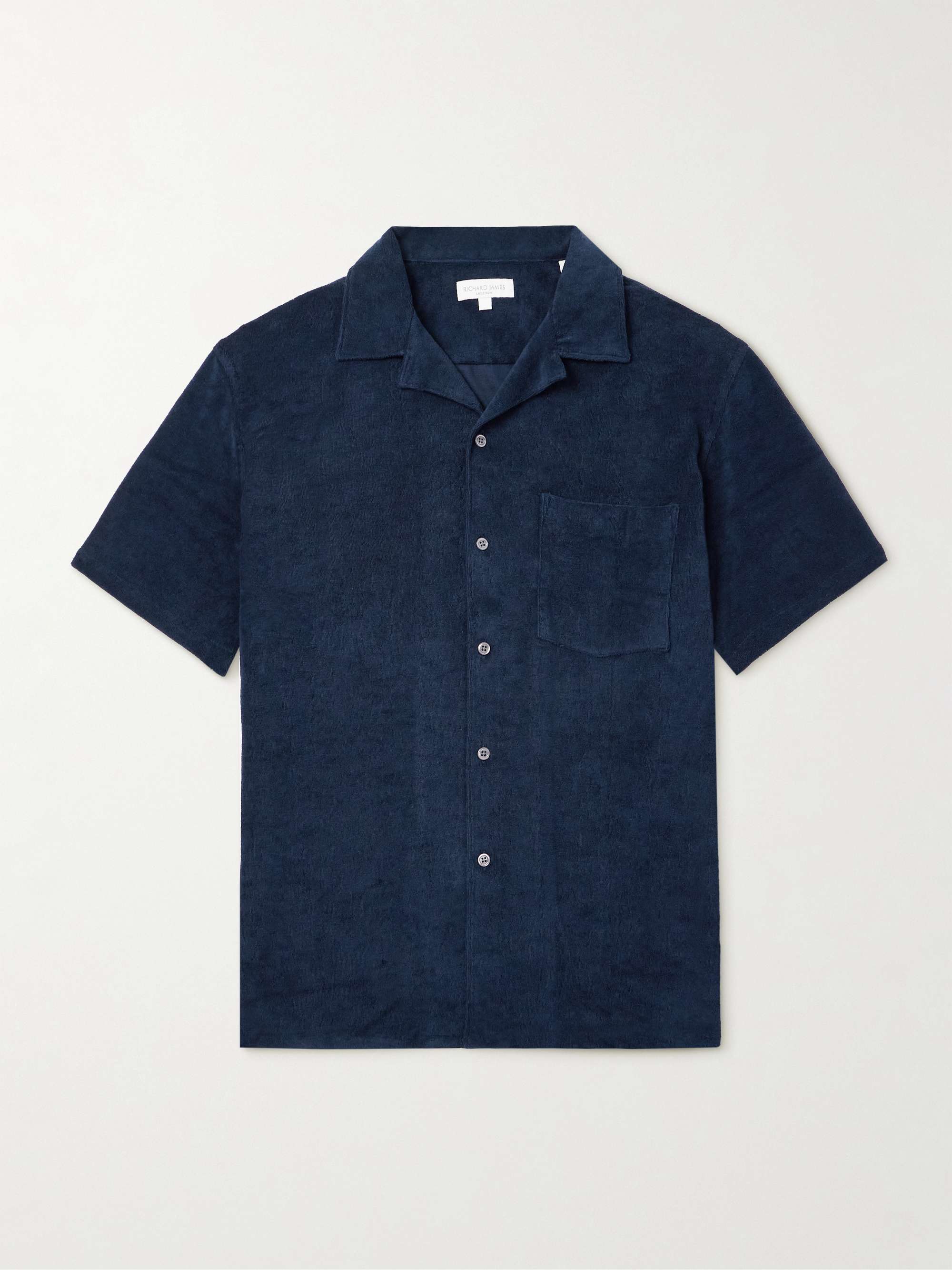 Camp-Collar Cotton-Blend Terry Shirt view