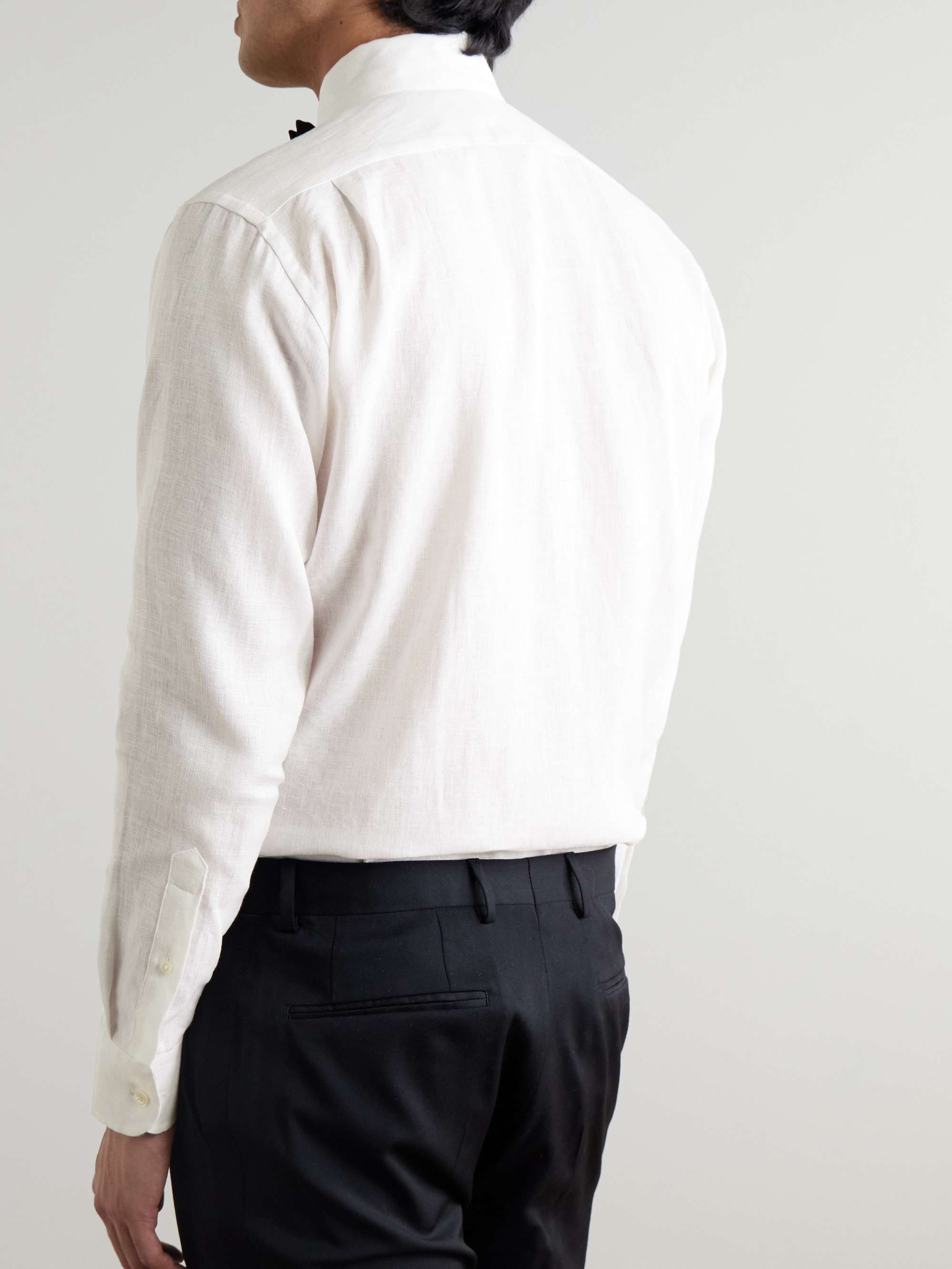 Pintucked Linen Tuxedo Shirt view