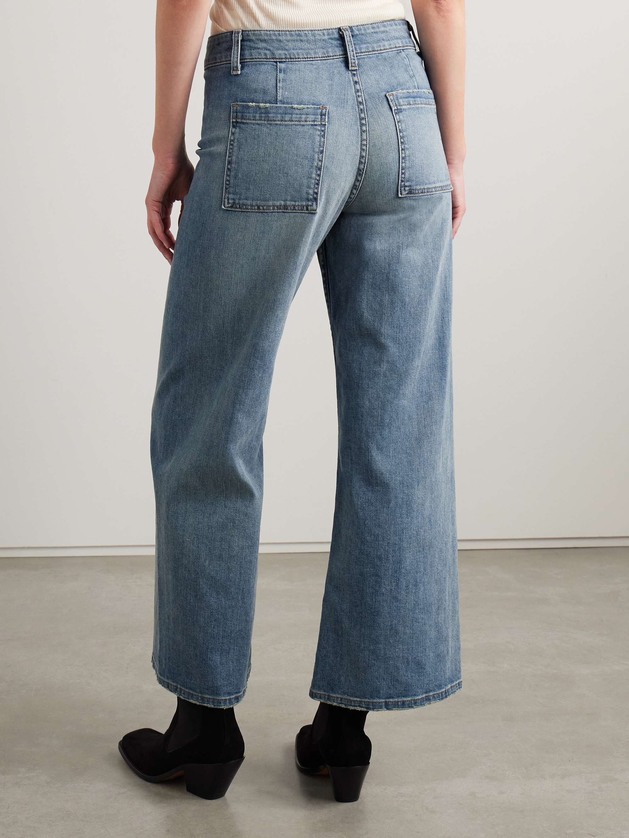 Megan distressed high-rise wide-leg jeans view