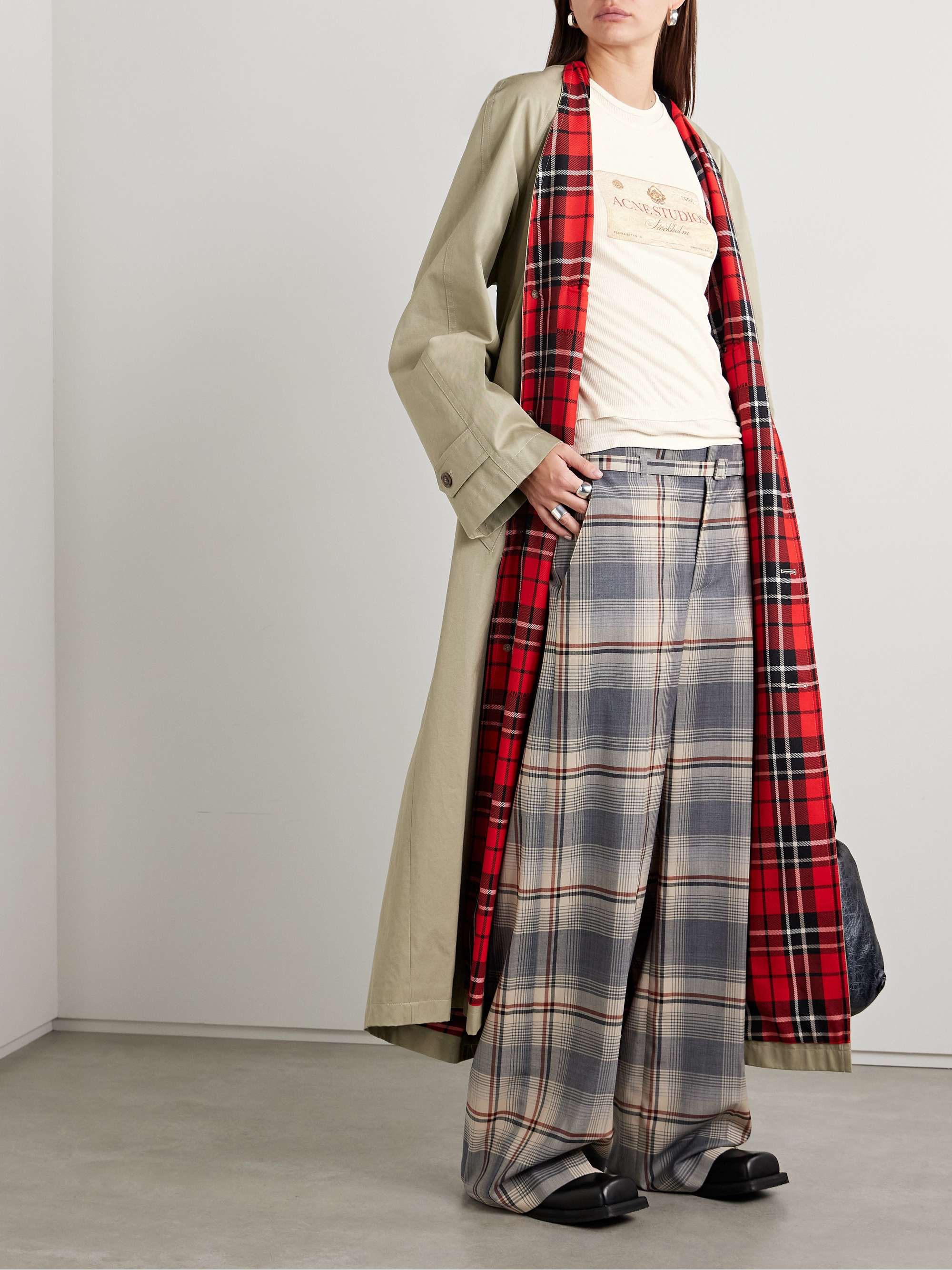 Layered printed ribbed modal and linen-blend jersey top view