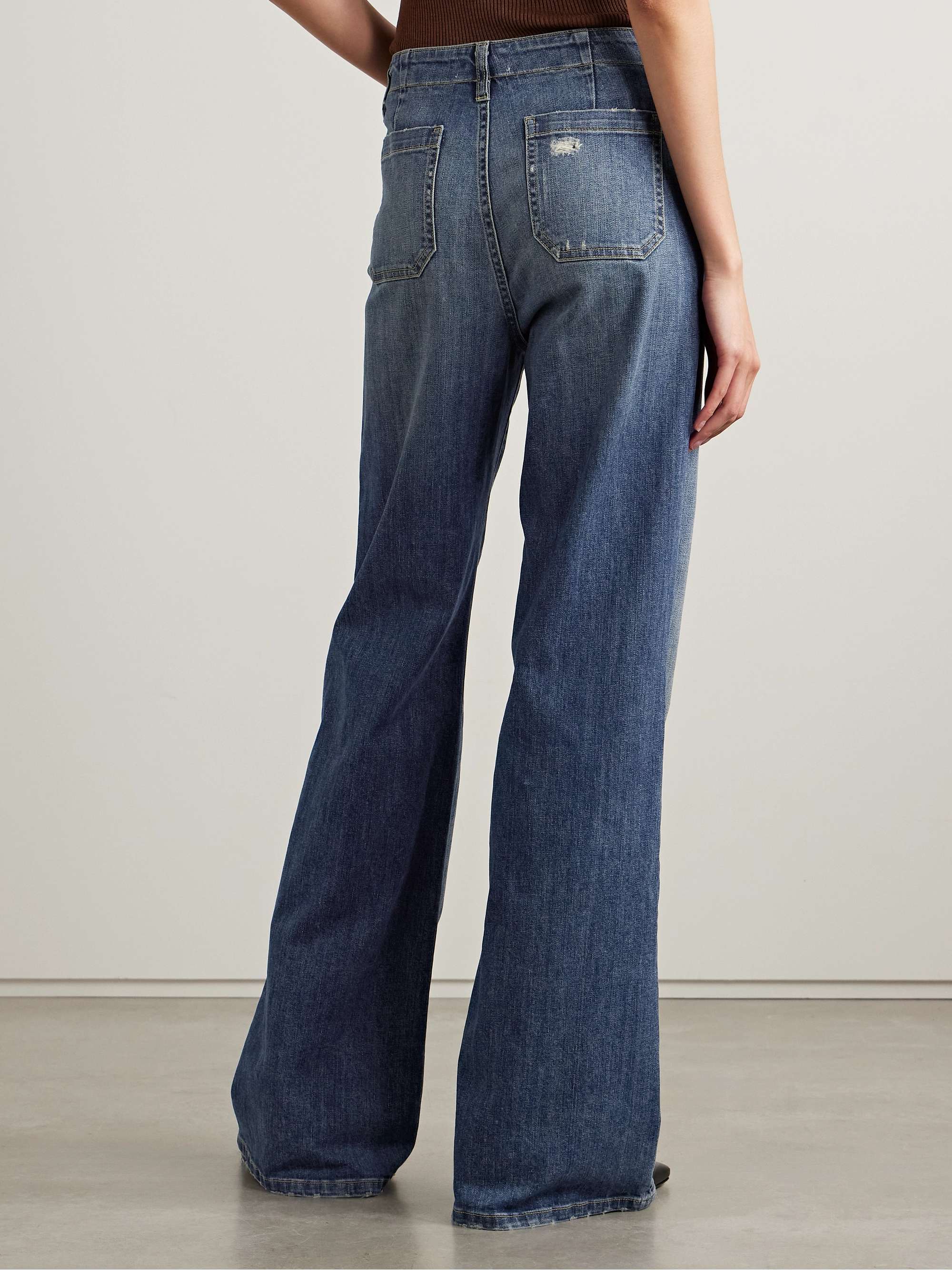 Florence lace-up distressed high-rise flared jeans view