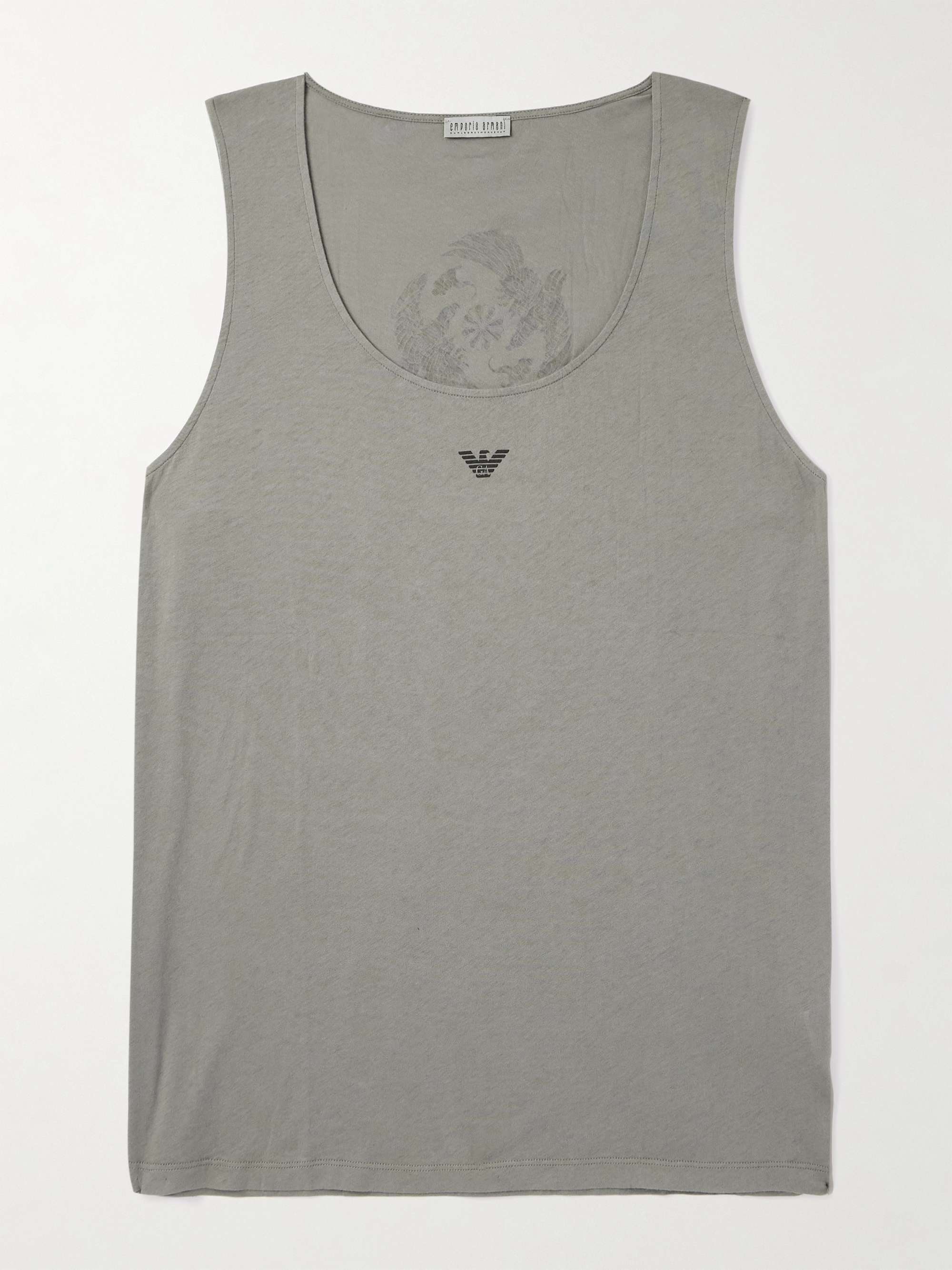 + Emporio Armani Logo-Print Cotton-Jersey Tank view