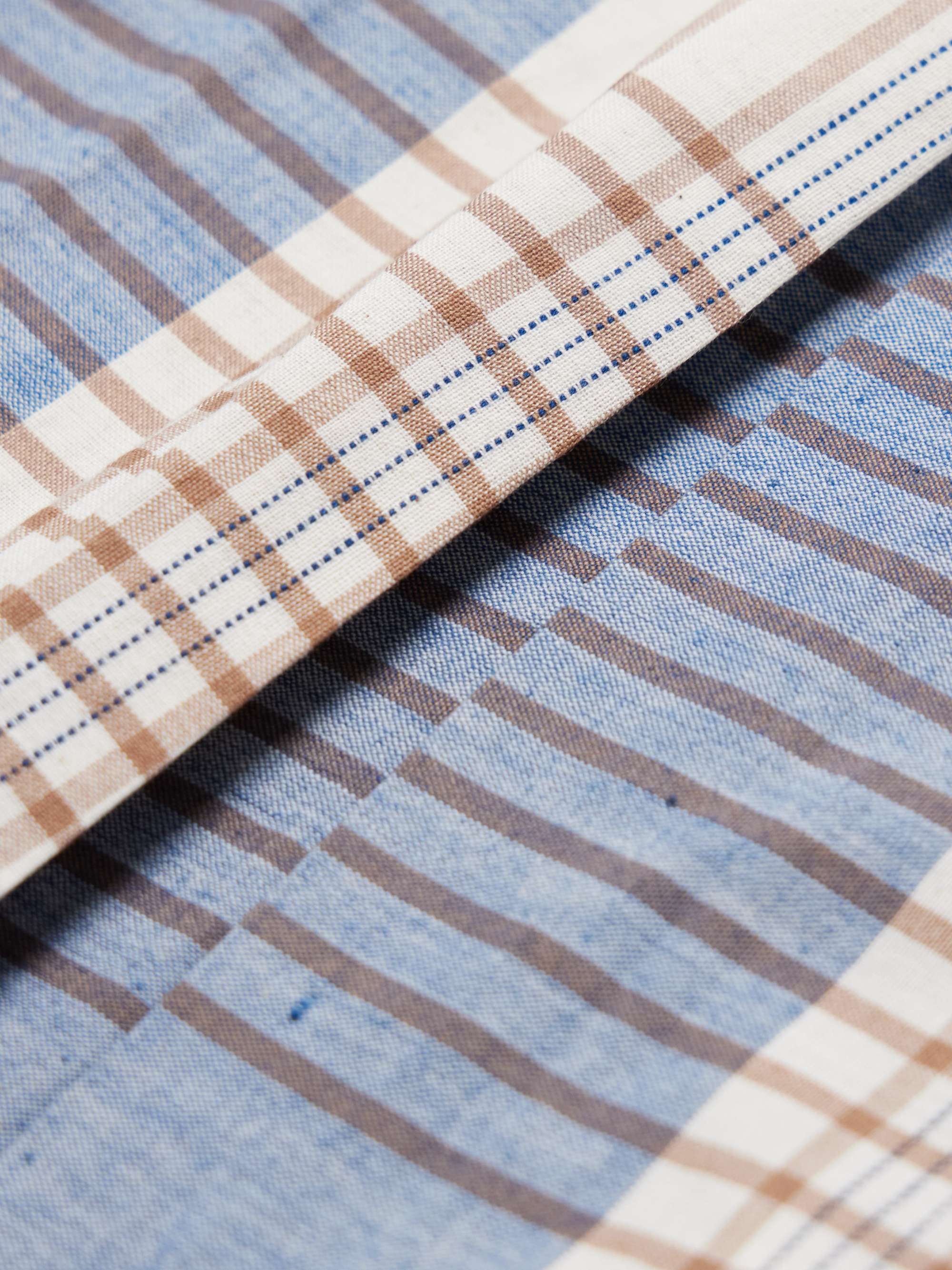 Yusuke Convertible-Collar Checked Cotton Shirt view