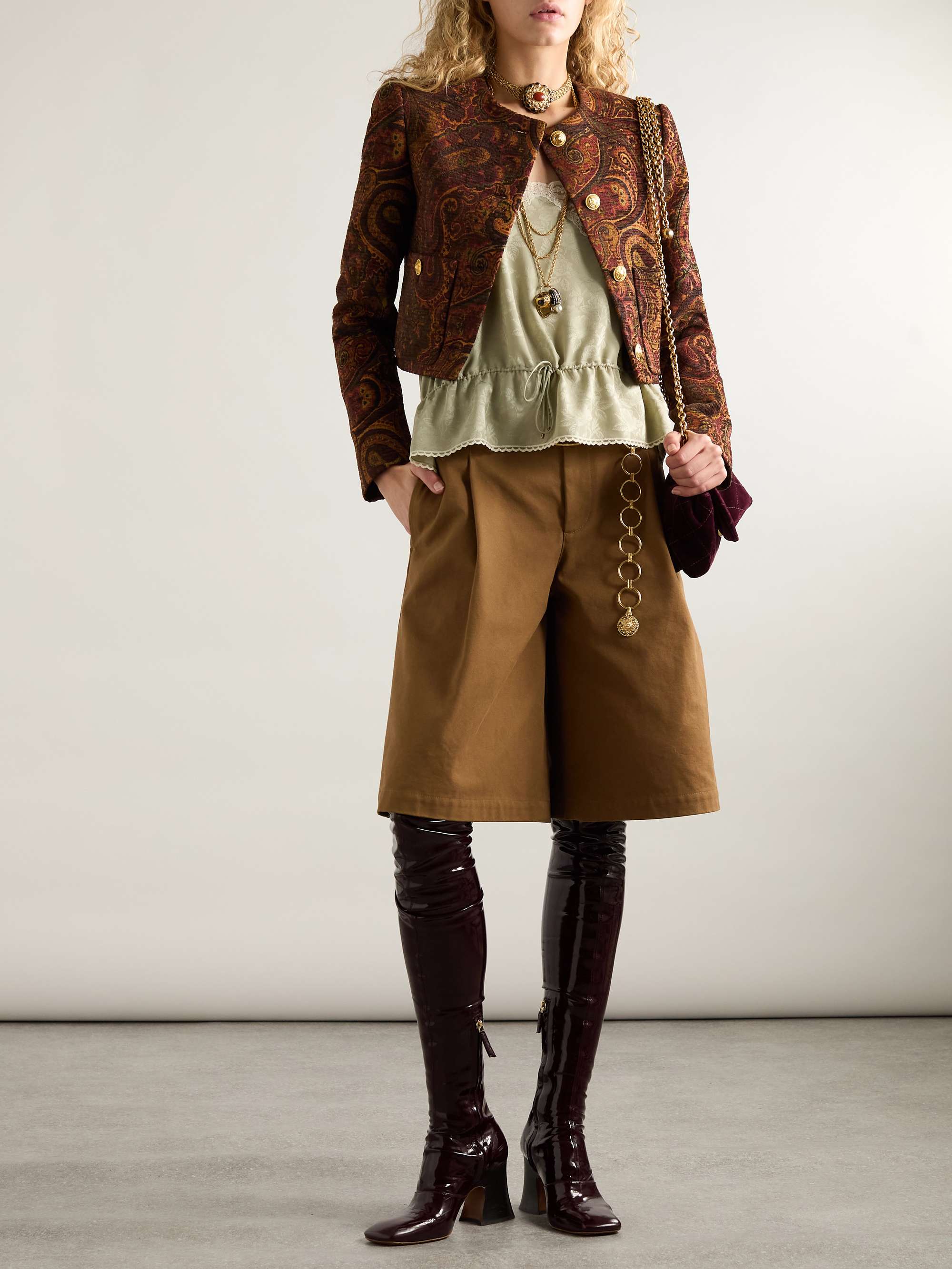 Cropped jacquard jacket view