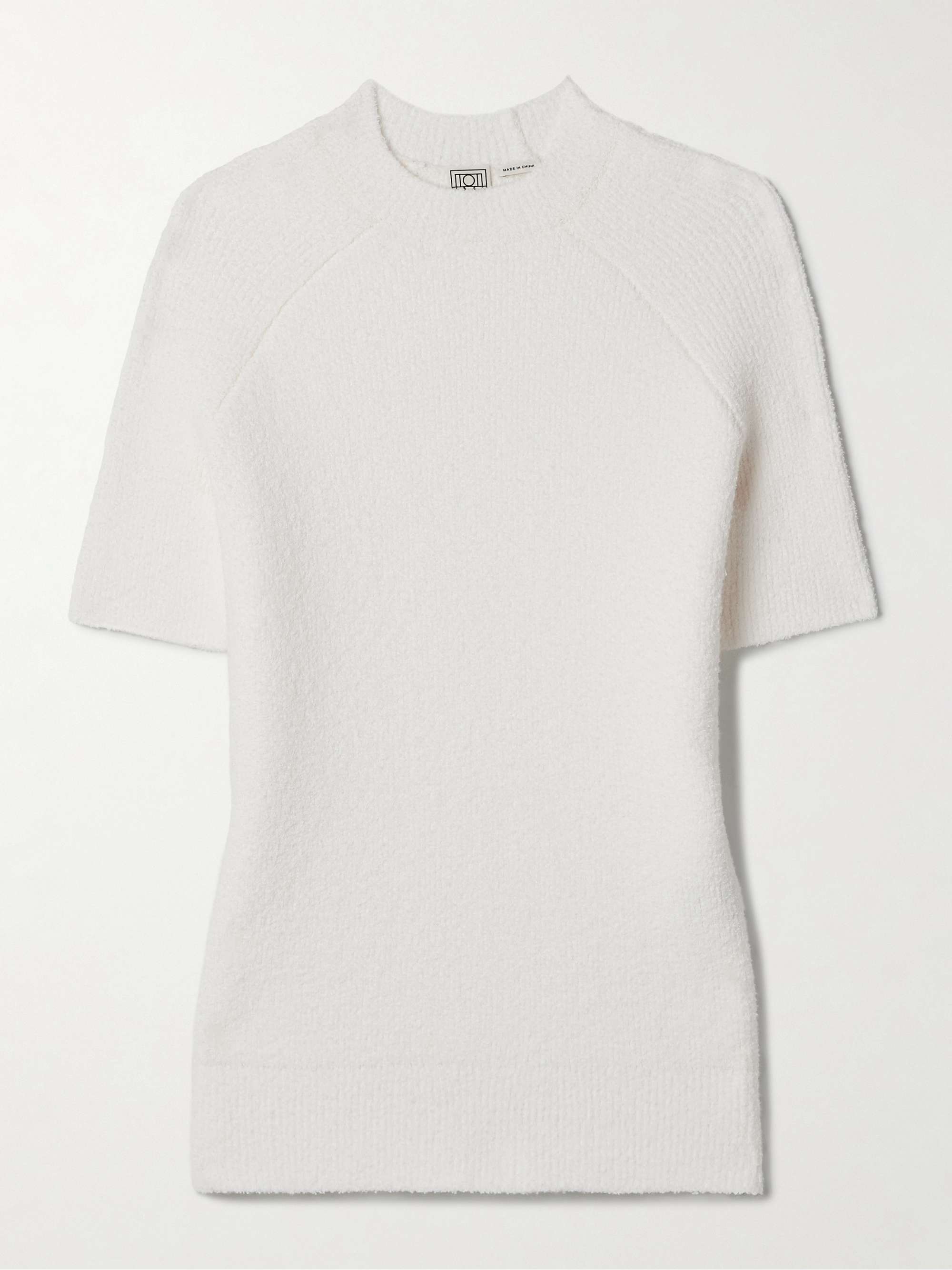 Organic cotton-blend bouclé top view