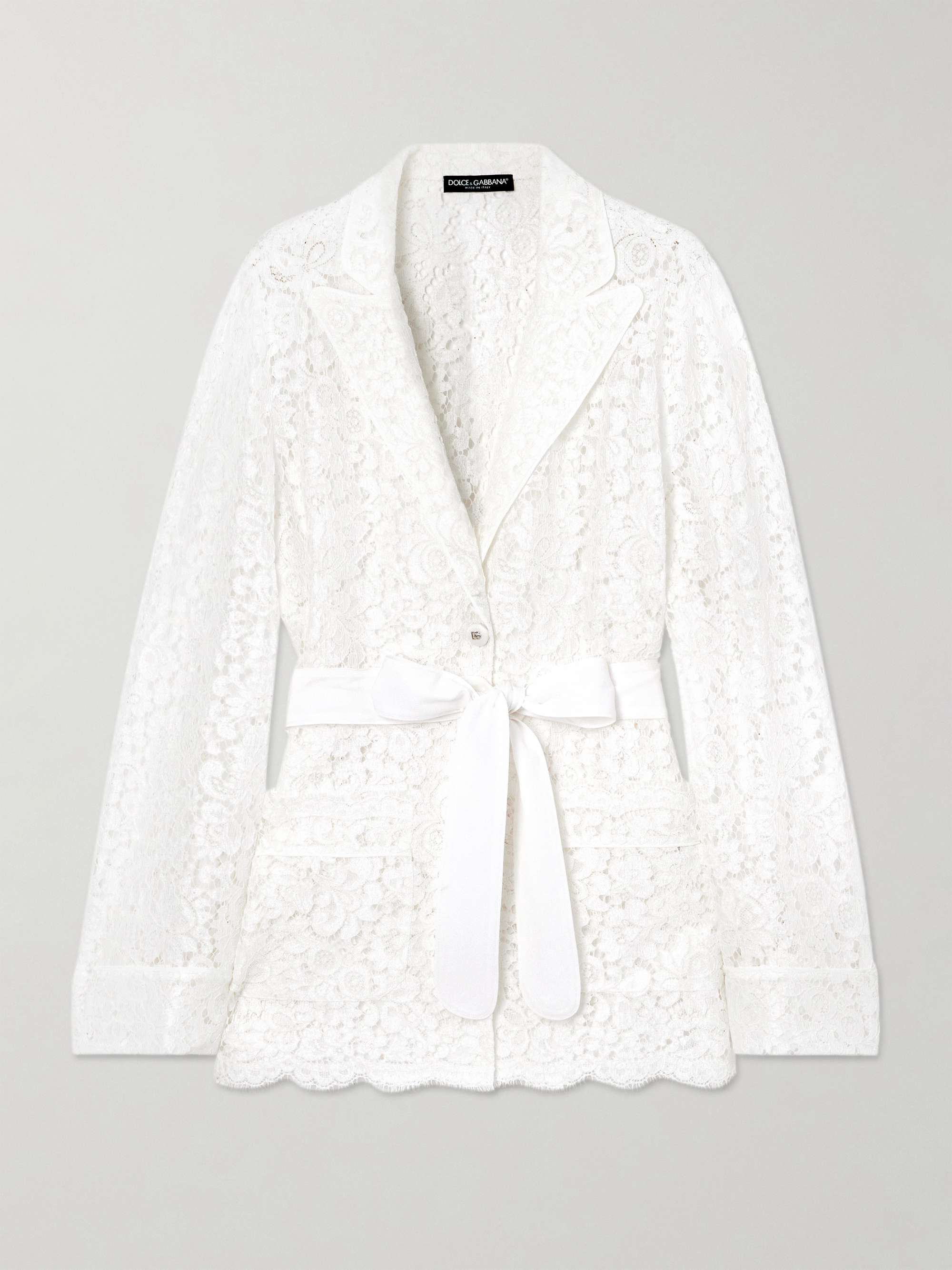 Belted corded lace jacket view