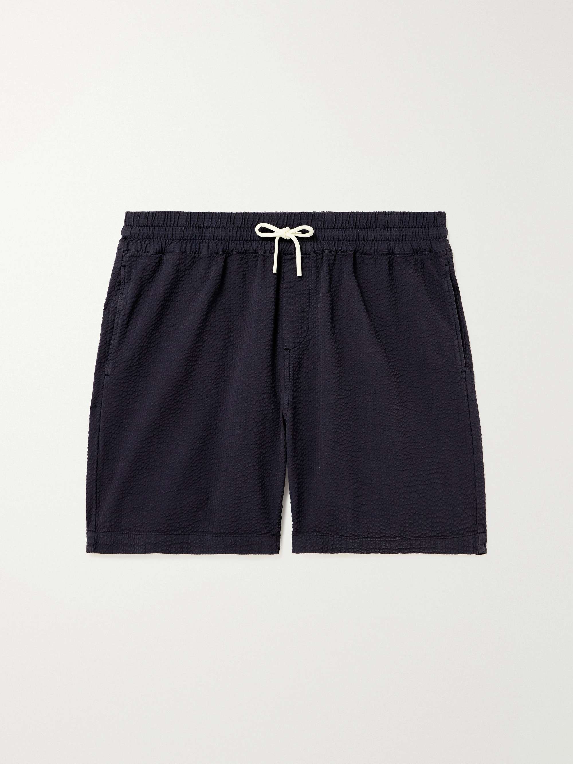Atlantico Straight-Leg Cotton-Seersucker Drawstring Shorts view