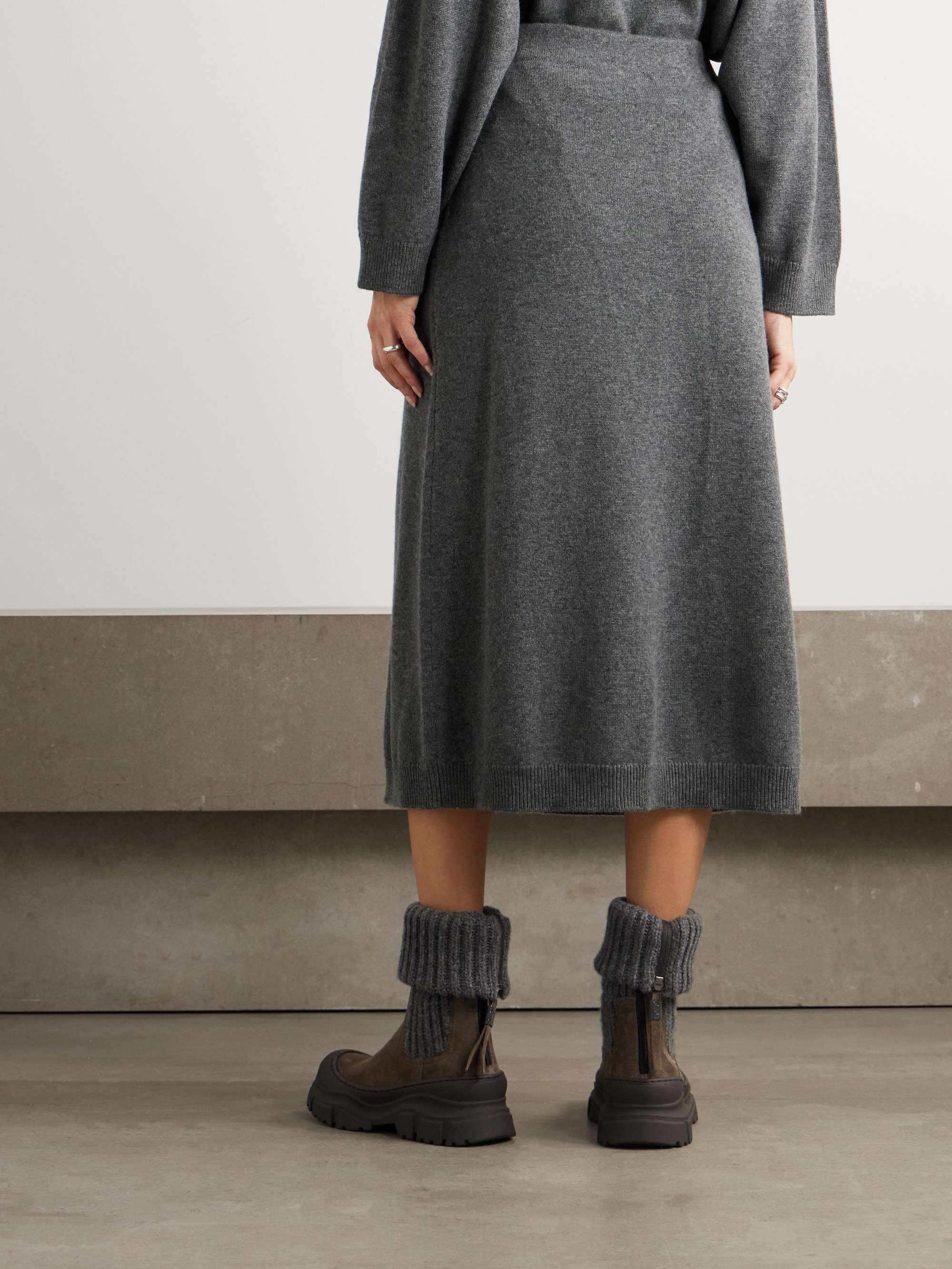 Cashmere midi skirt view