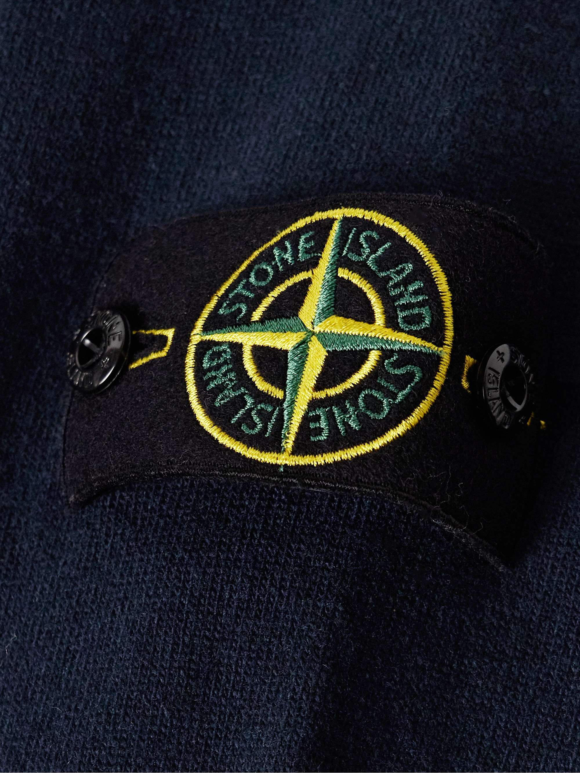 Logo-Appliquéd Virgin Wool Half-Placket Sweater view