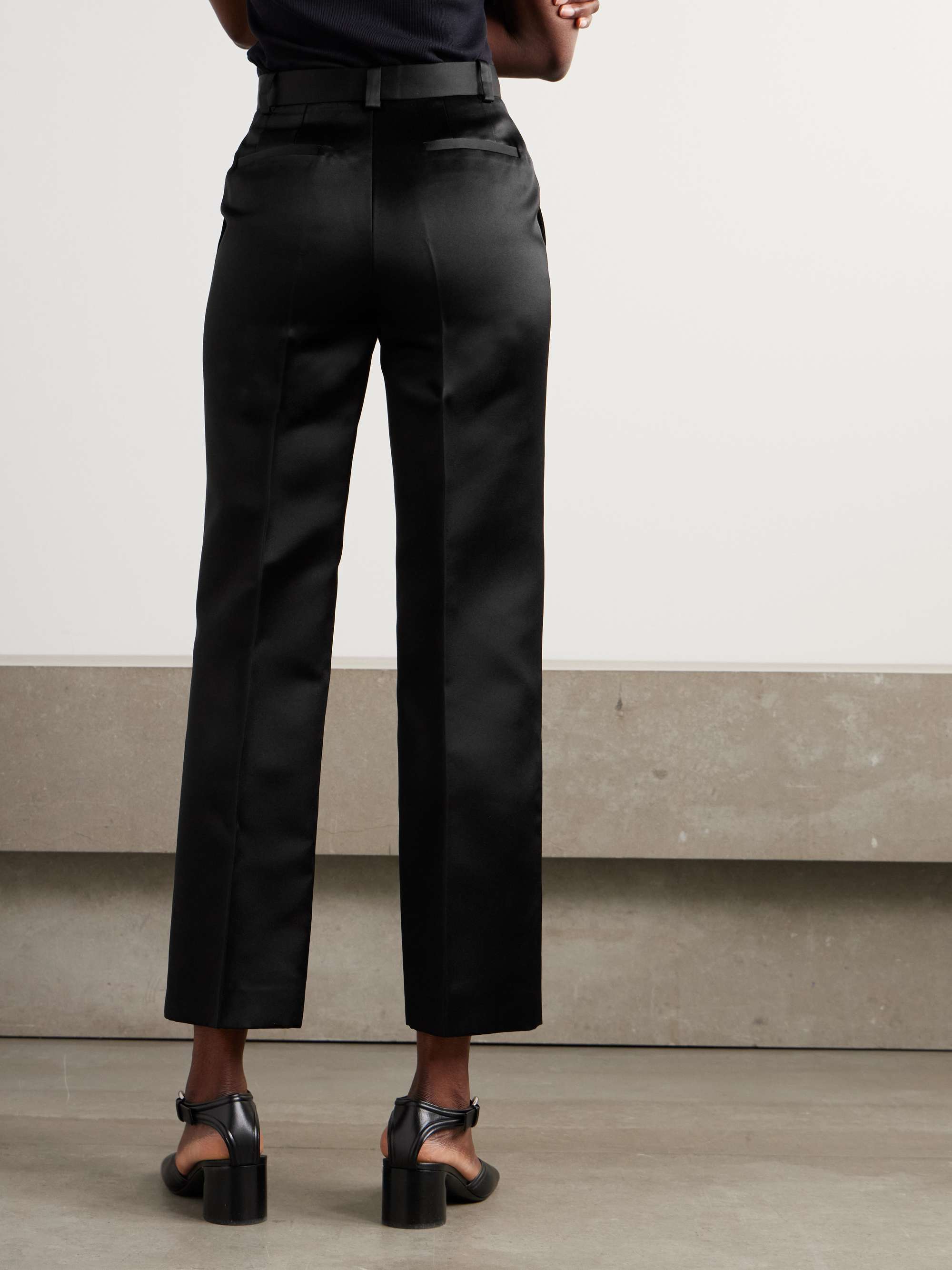 Duchesse silk-satin straight-leg pants view