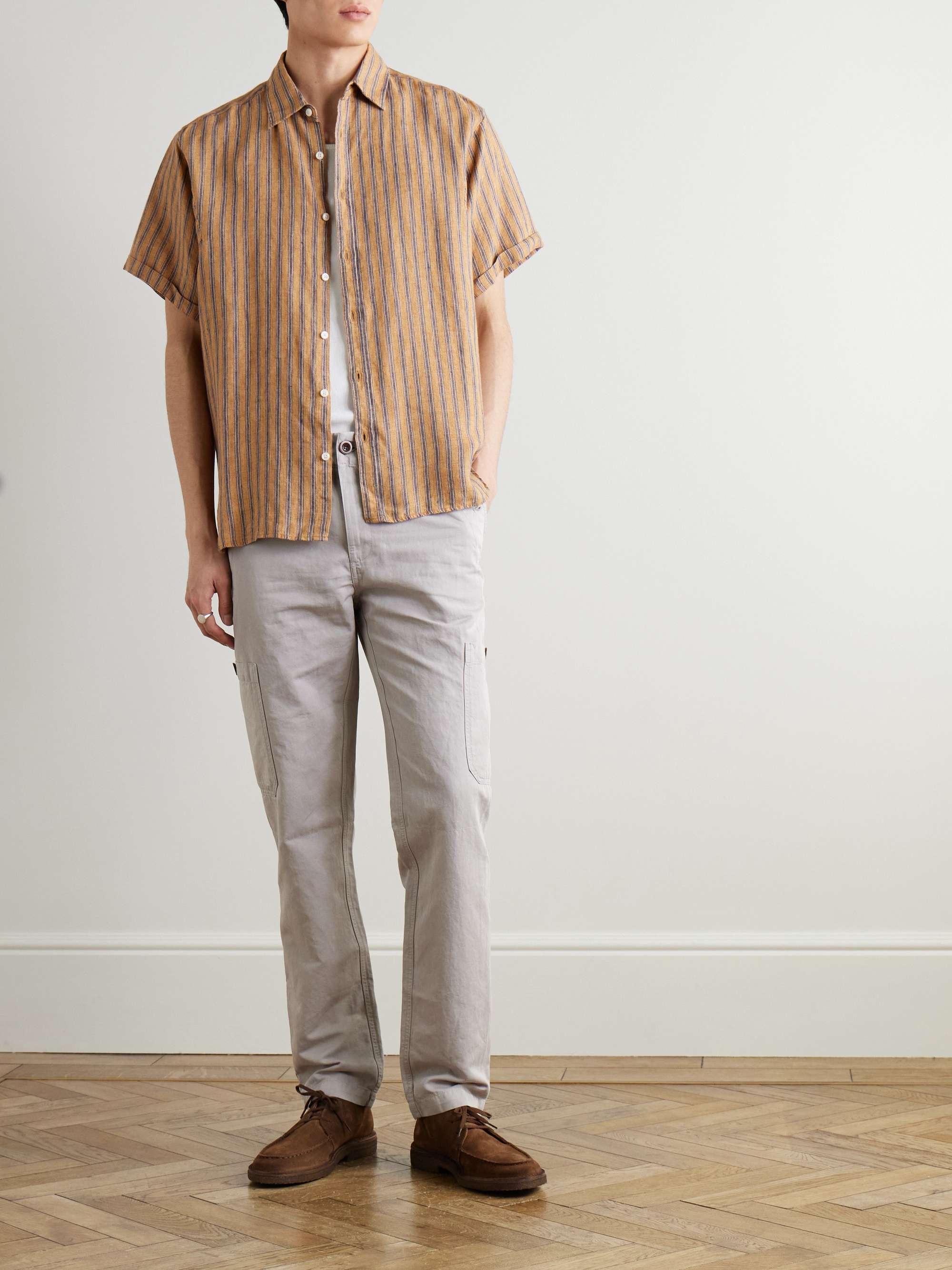 Garrison Striped Linen and Cotton-Blend Shirt view