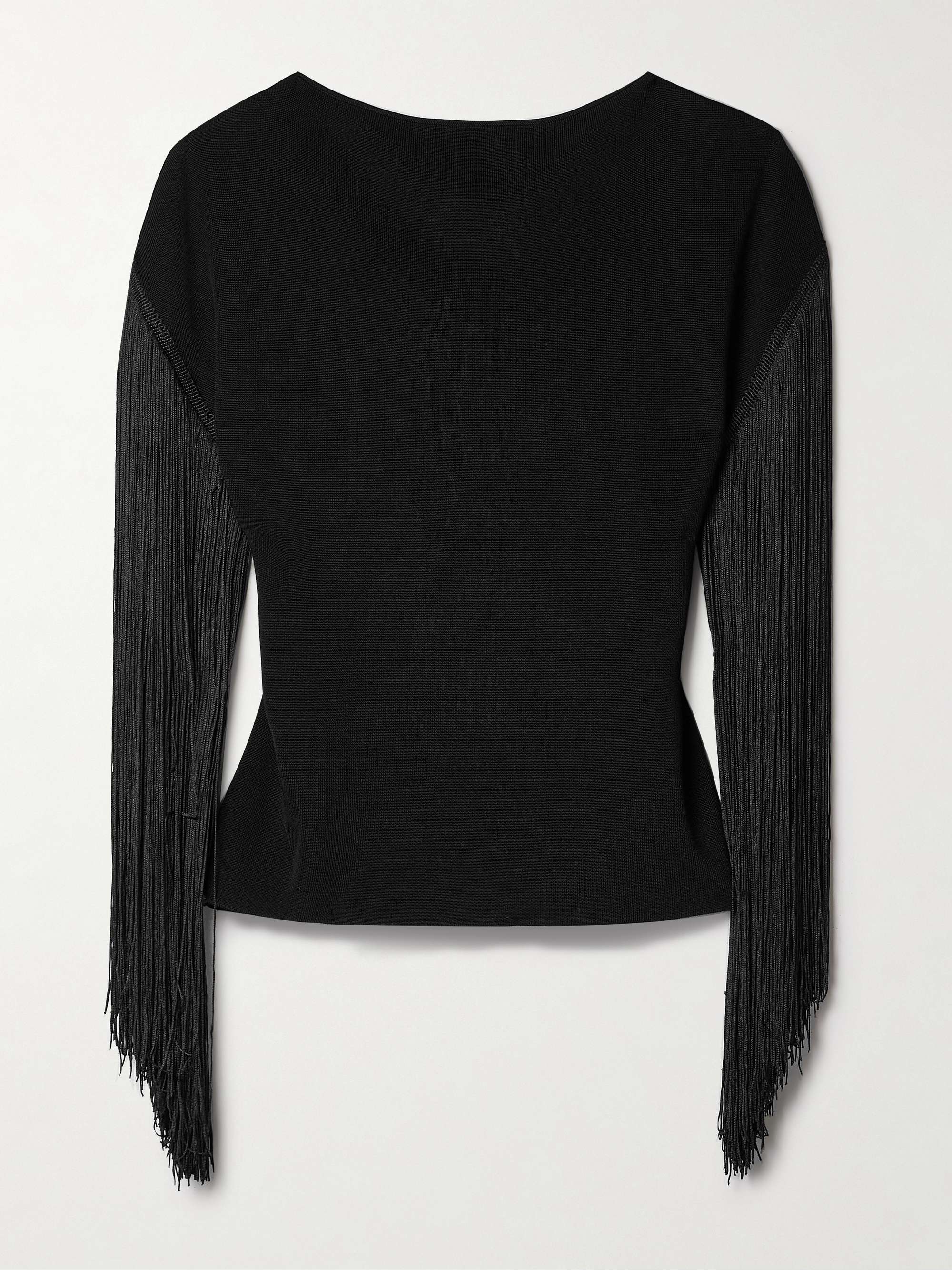 May fringed stretch-knit top view