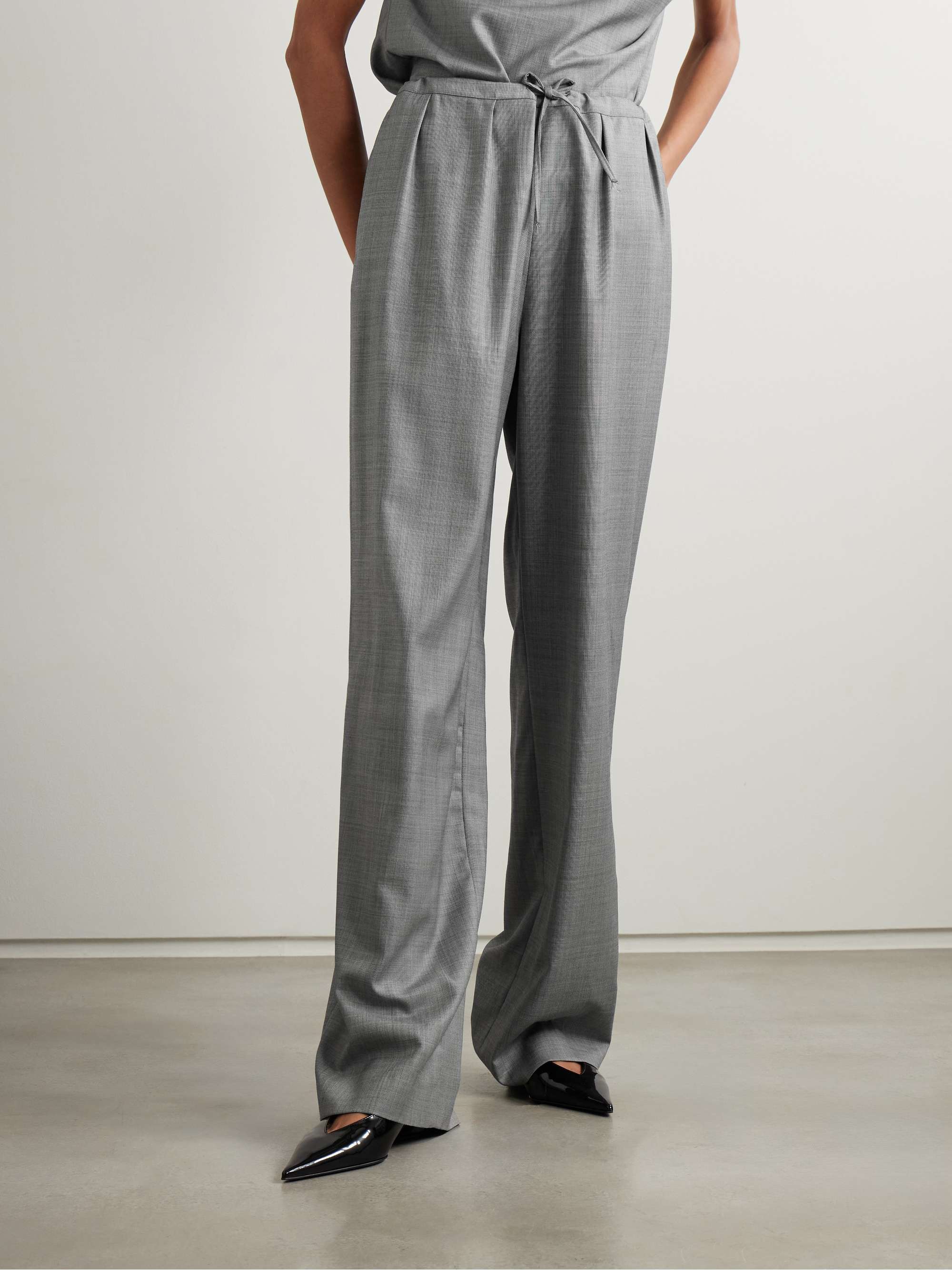 Cove wool-twill straight-leg pants view