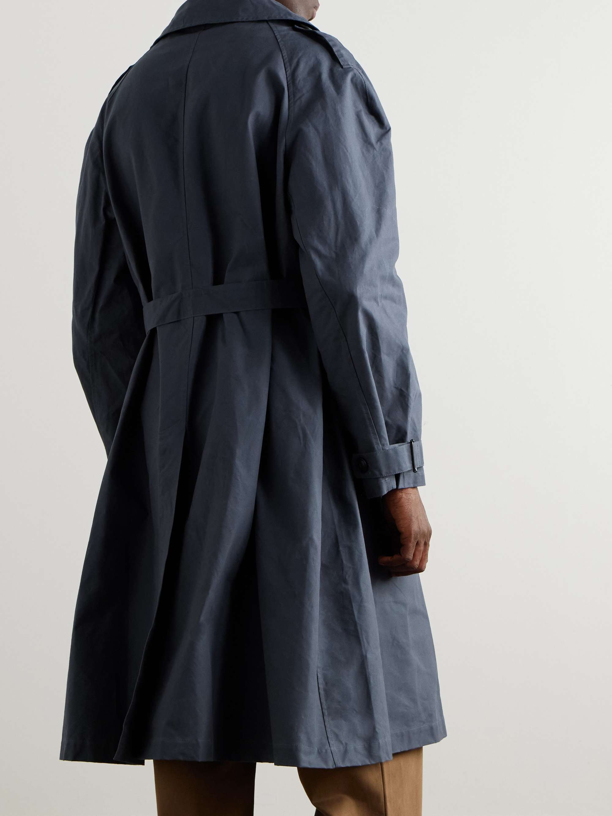 Belted Waxed Cotton-Canvas Trench Coat view
