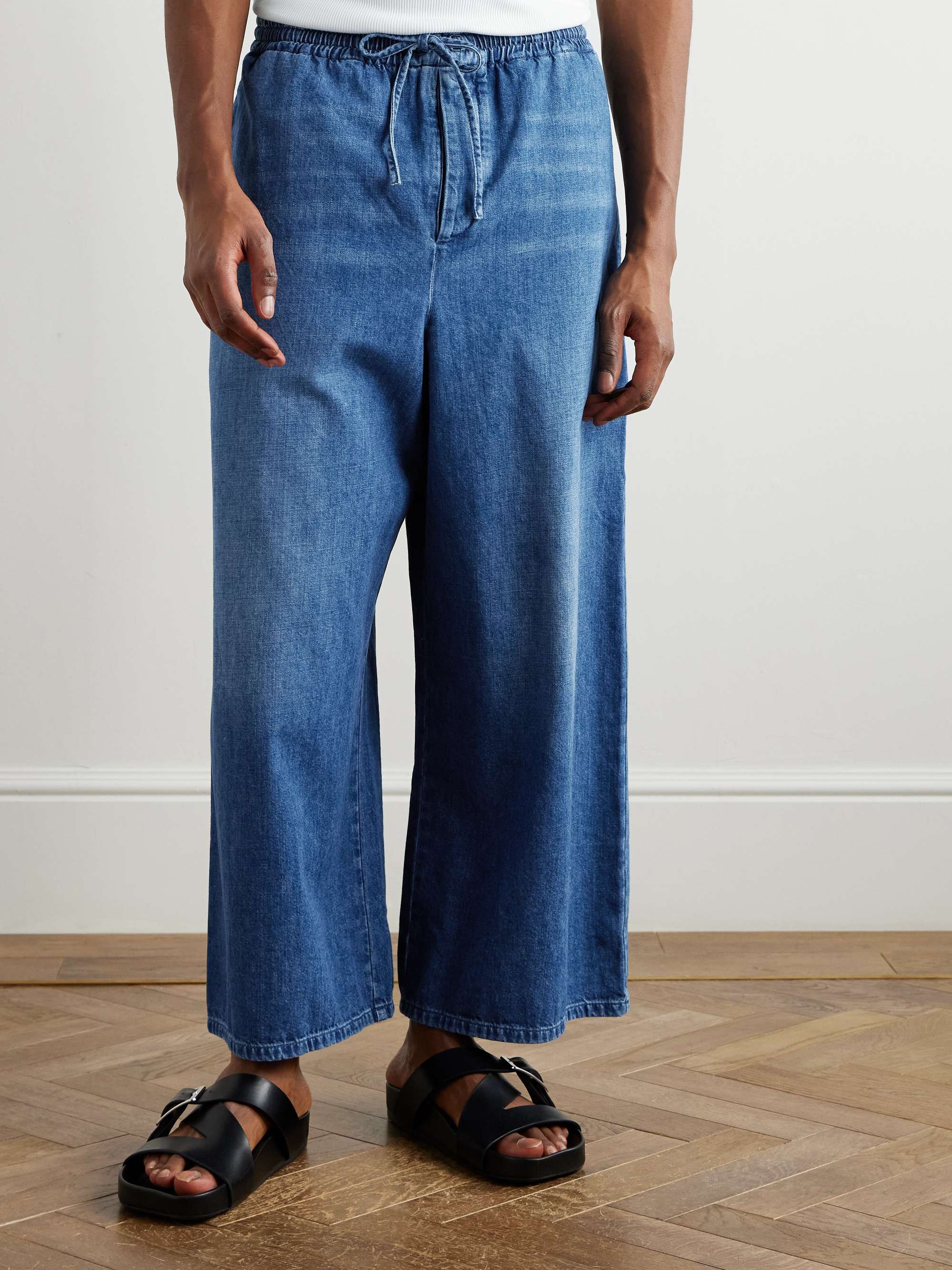 + Paula's Ibiza Wide-Leg Cropped Drawstring Jeans view