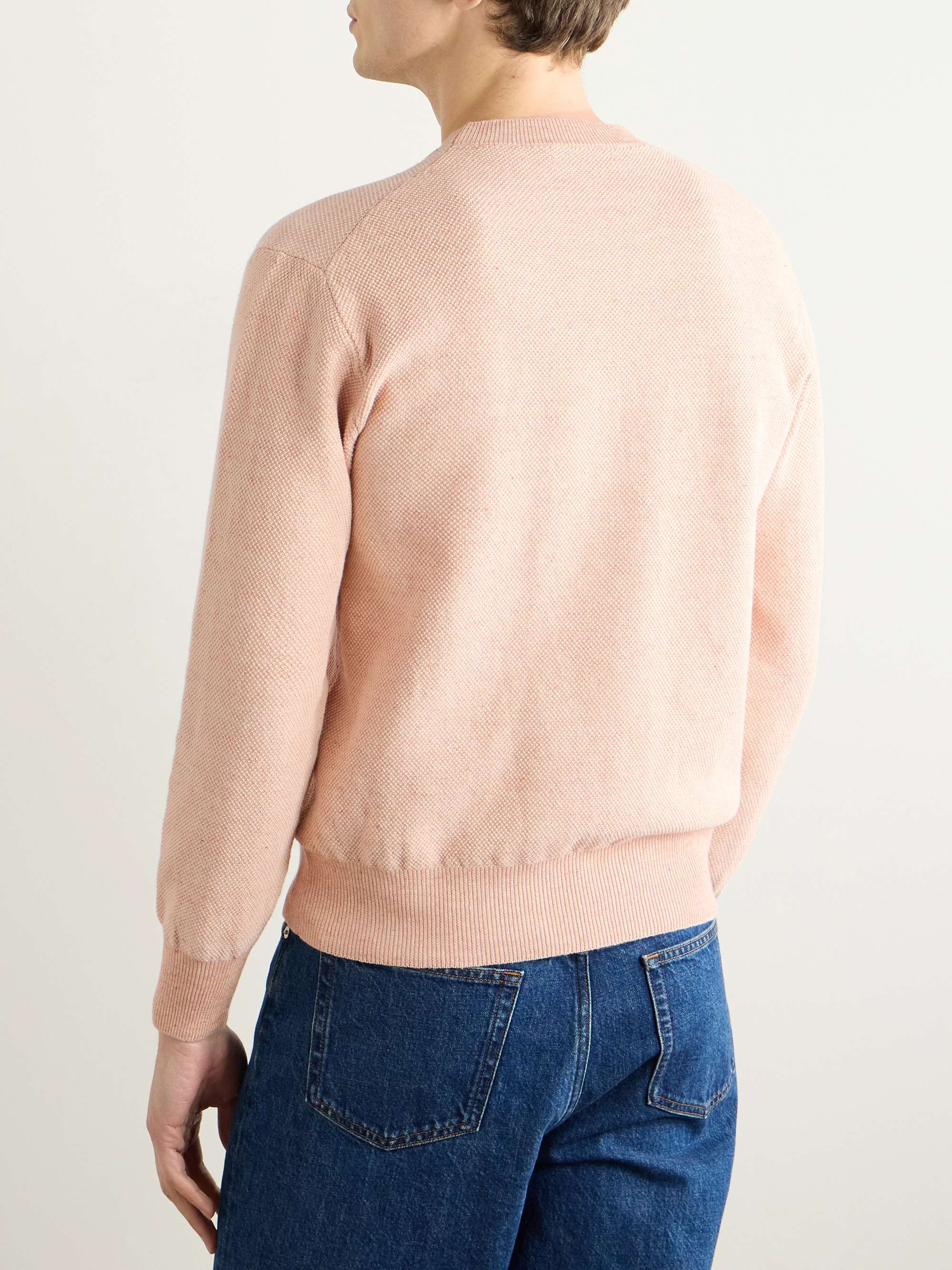 Linen and Cotton-Blend Piqué Sweater view