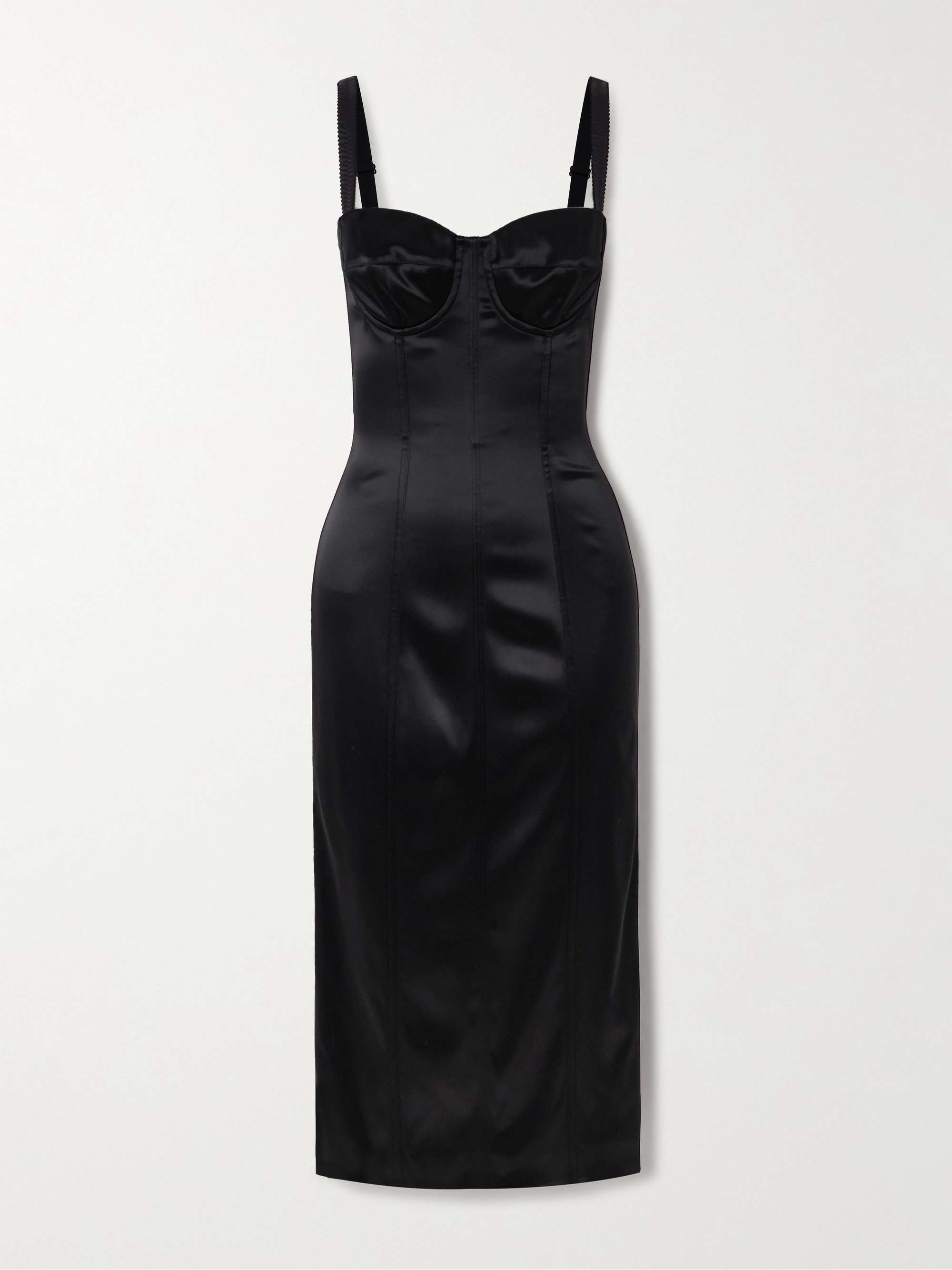 Satin bustier midi dress view