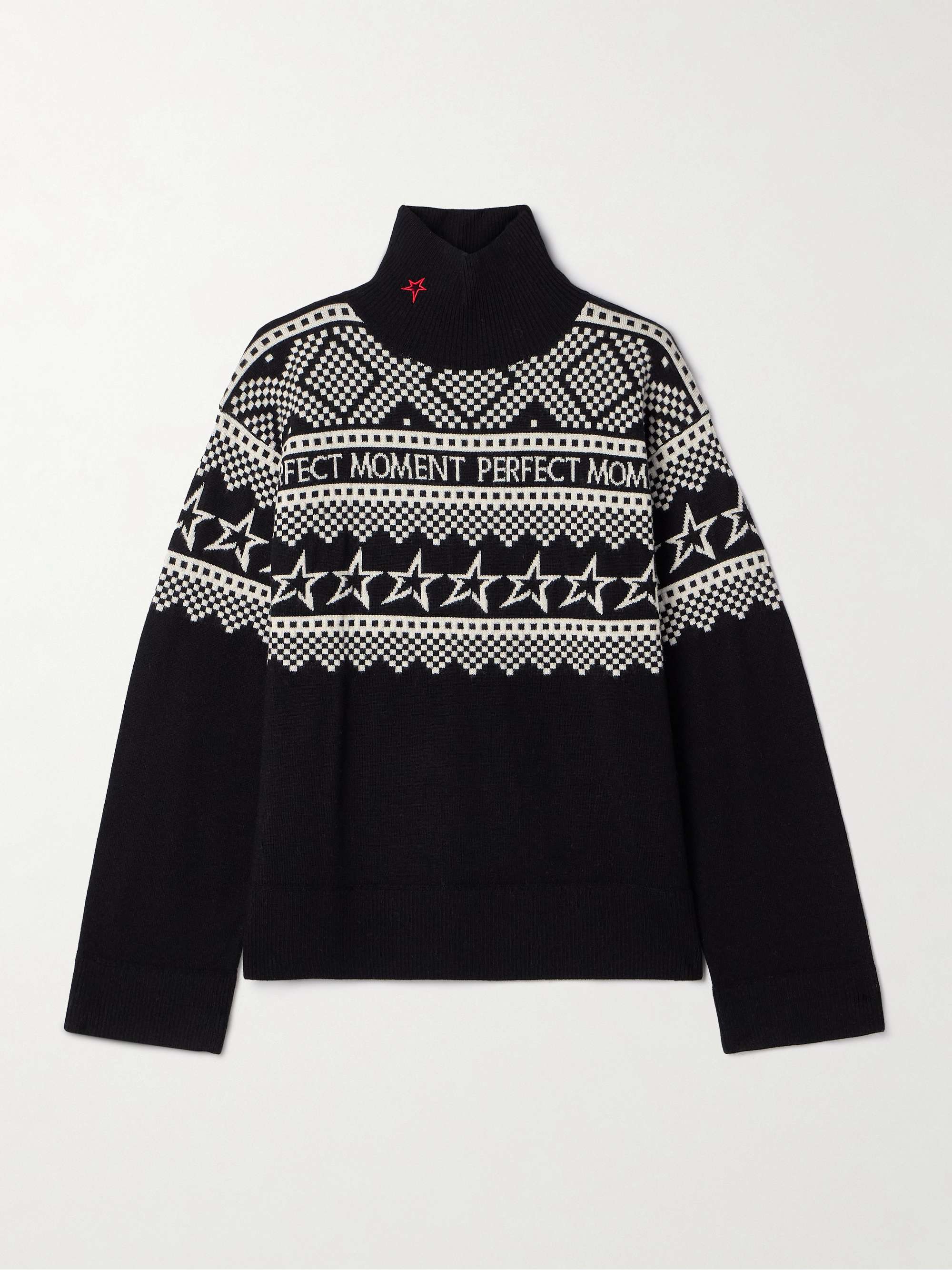 Jacquard-knit merino wool turtleneck sweater view