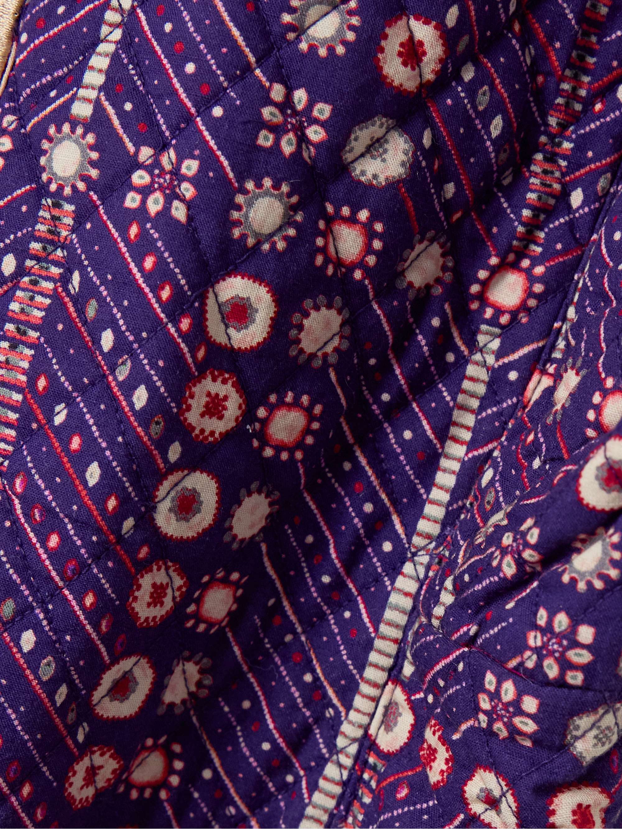 Cerza quilted embellished printed cotton vest view