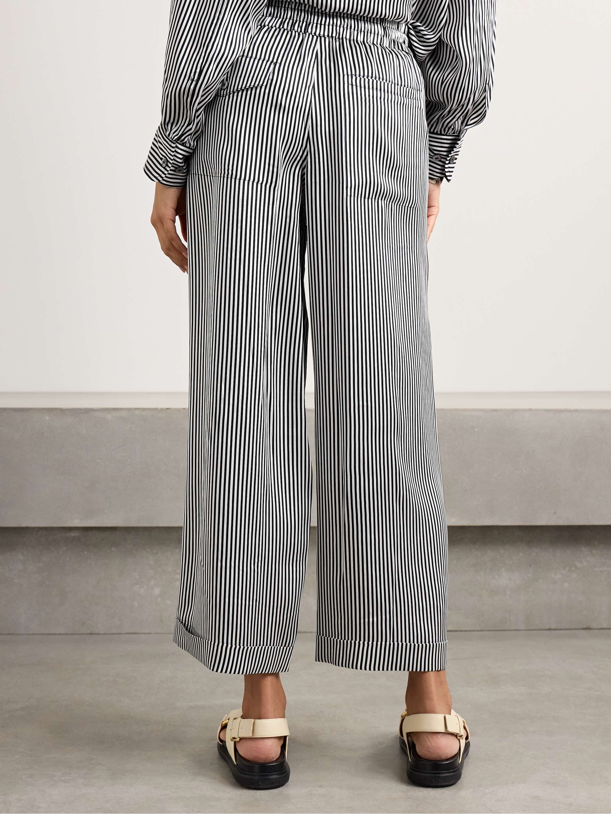 Finance striped silk-satin wide-leg pants view