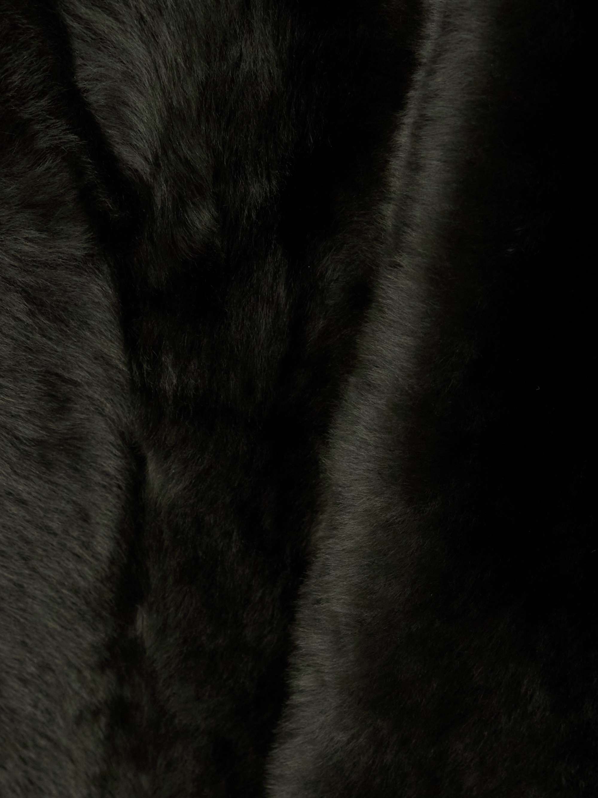 Reversible shearling hooded coat view