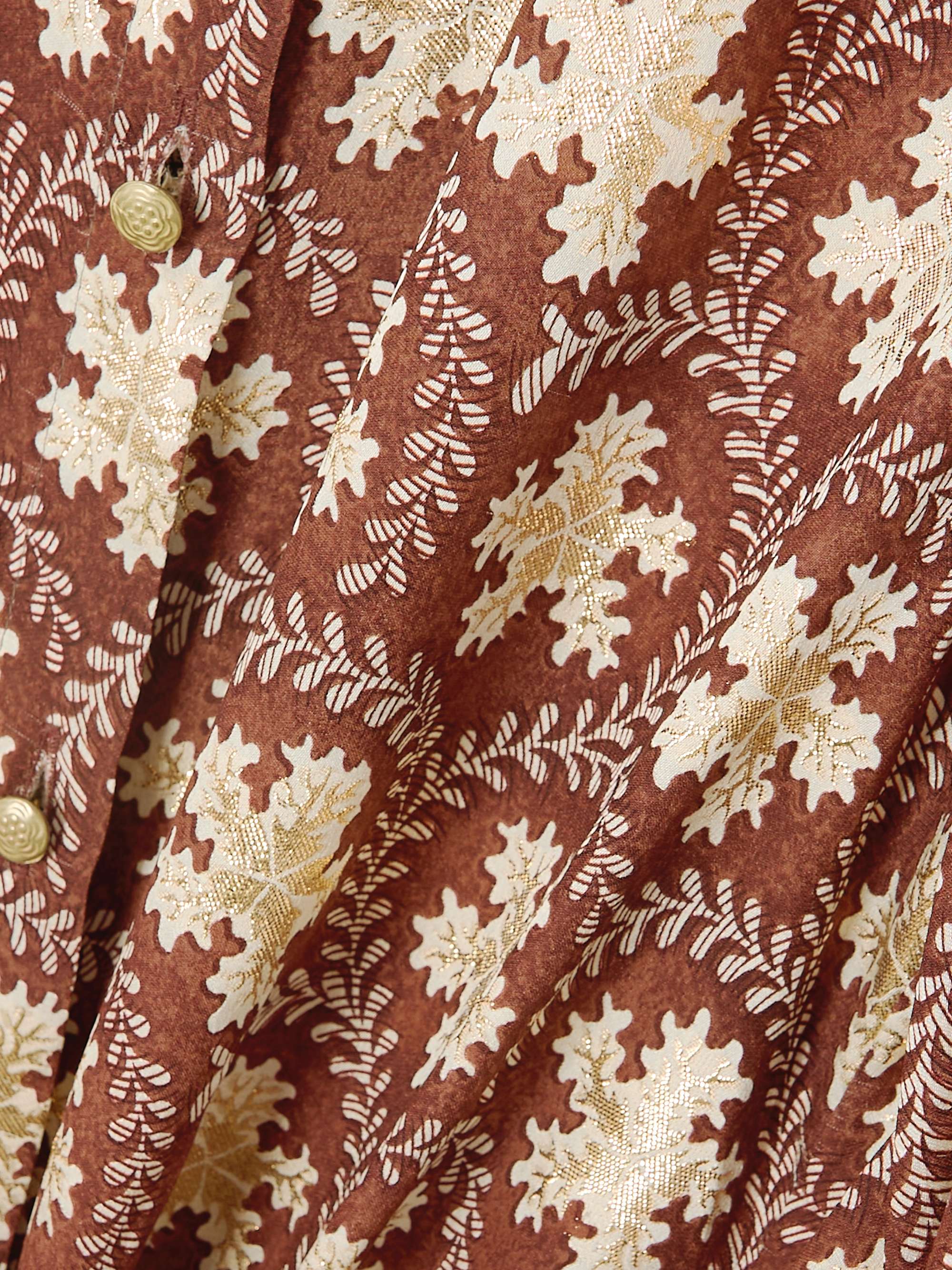 Ruffled metallic silk-blend jacquard blouse view