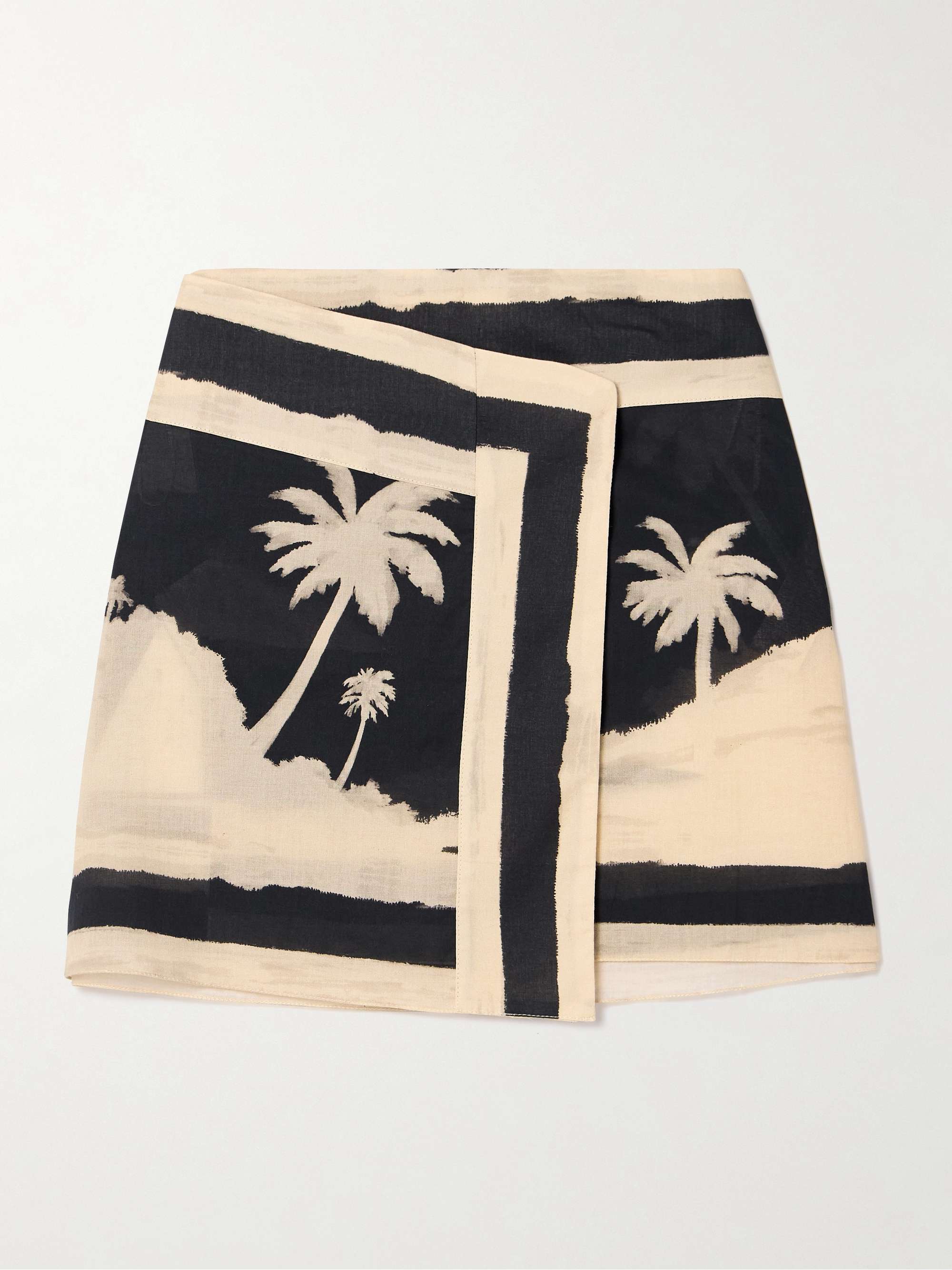 Velereando printed organic cotton-voile mini wrap skirt view