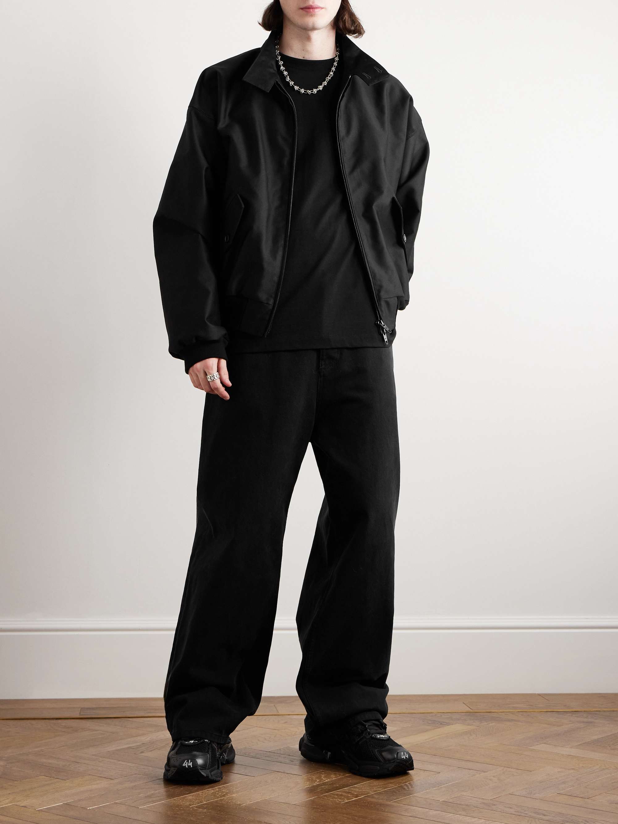 Oversized Cotton-Shell Harrington Jacket view