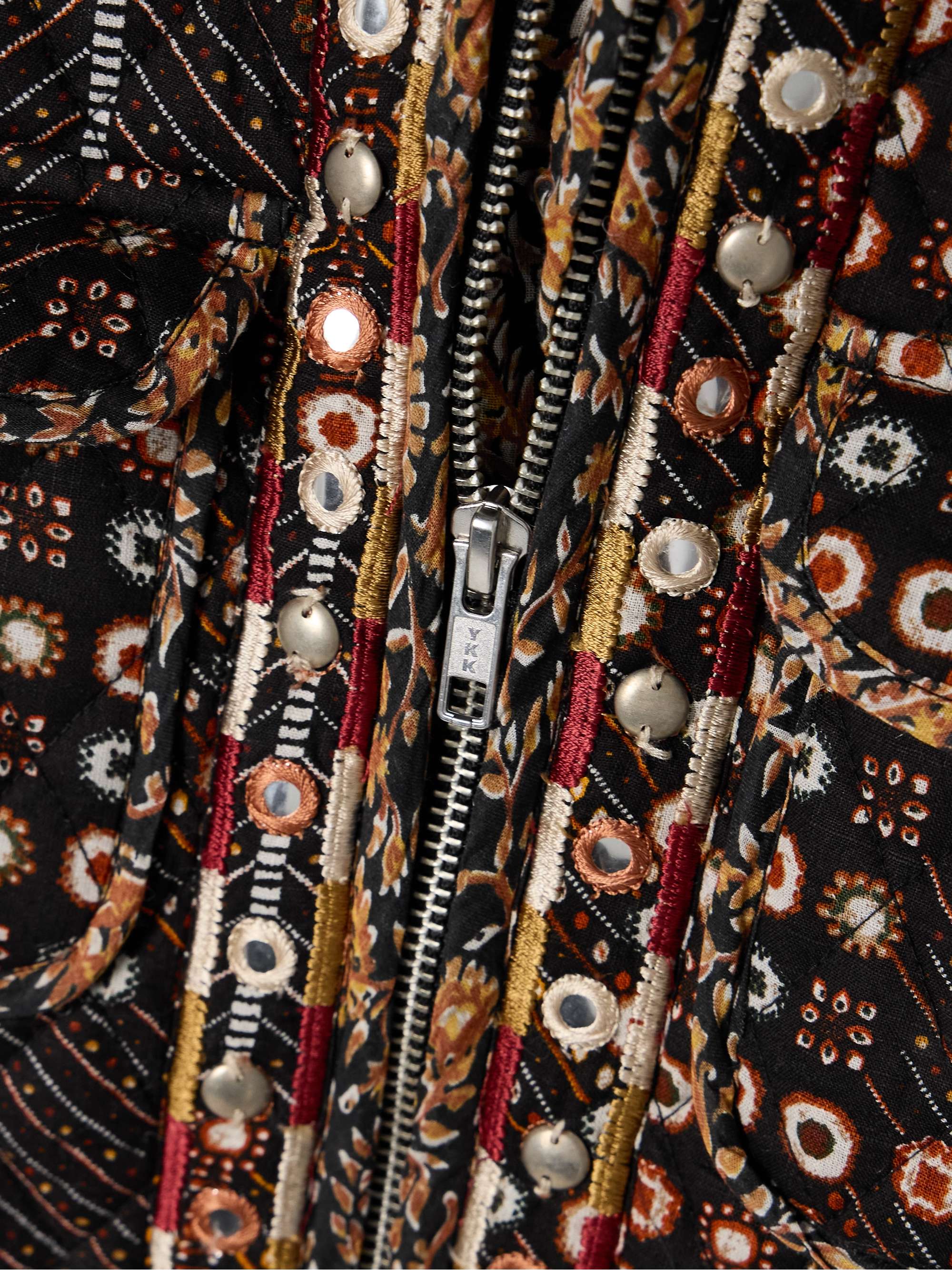 Christy embellished quilted printed cotton-voile jacket view