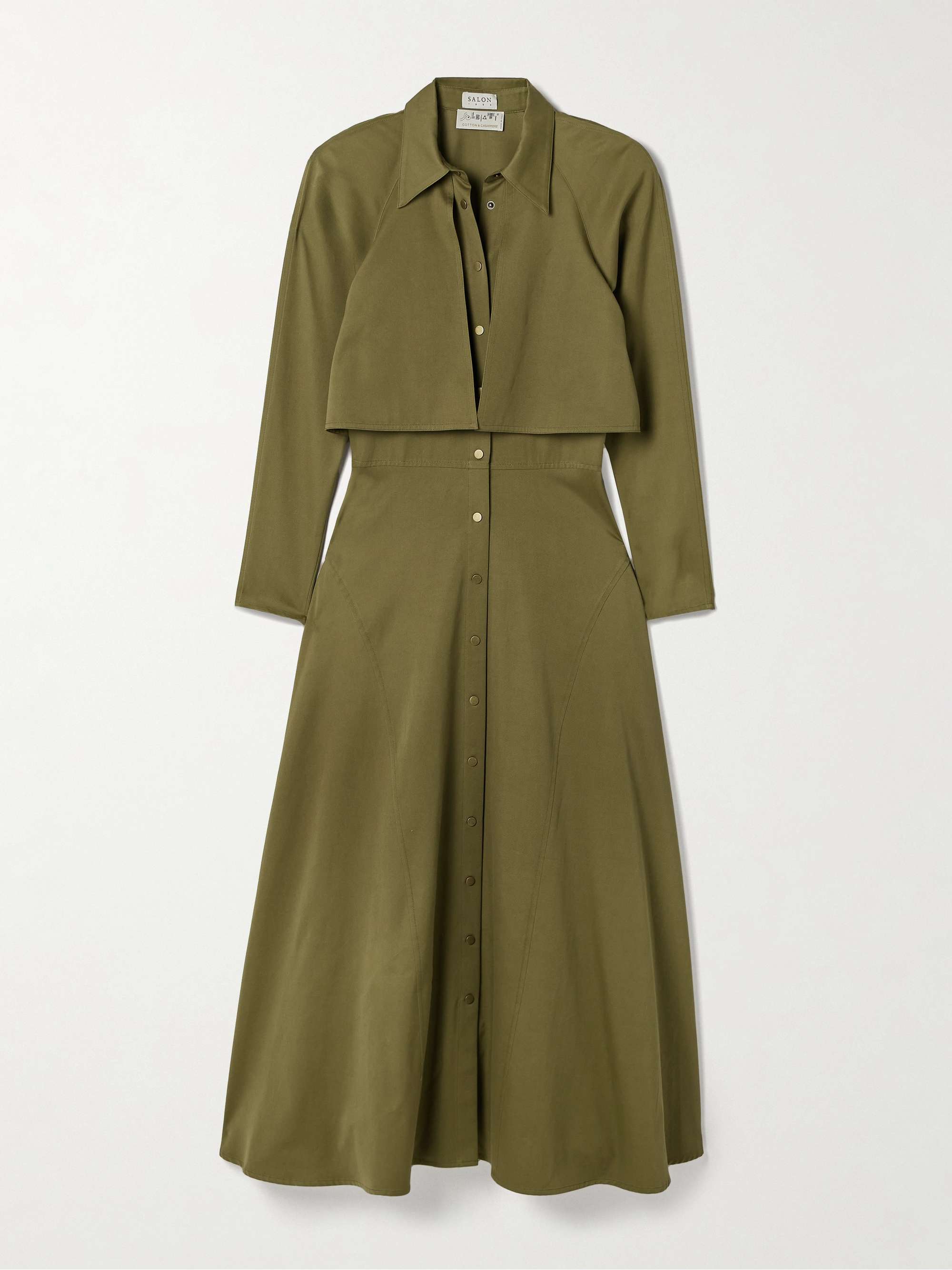 Anais cotton and cashmere-blend twill maxi shirt dress view