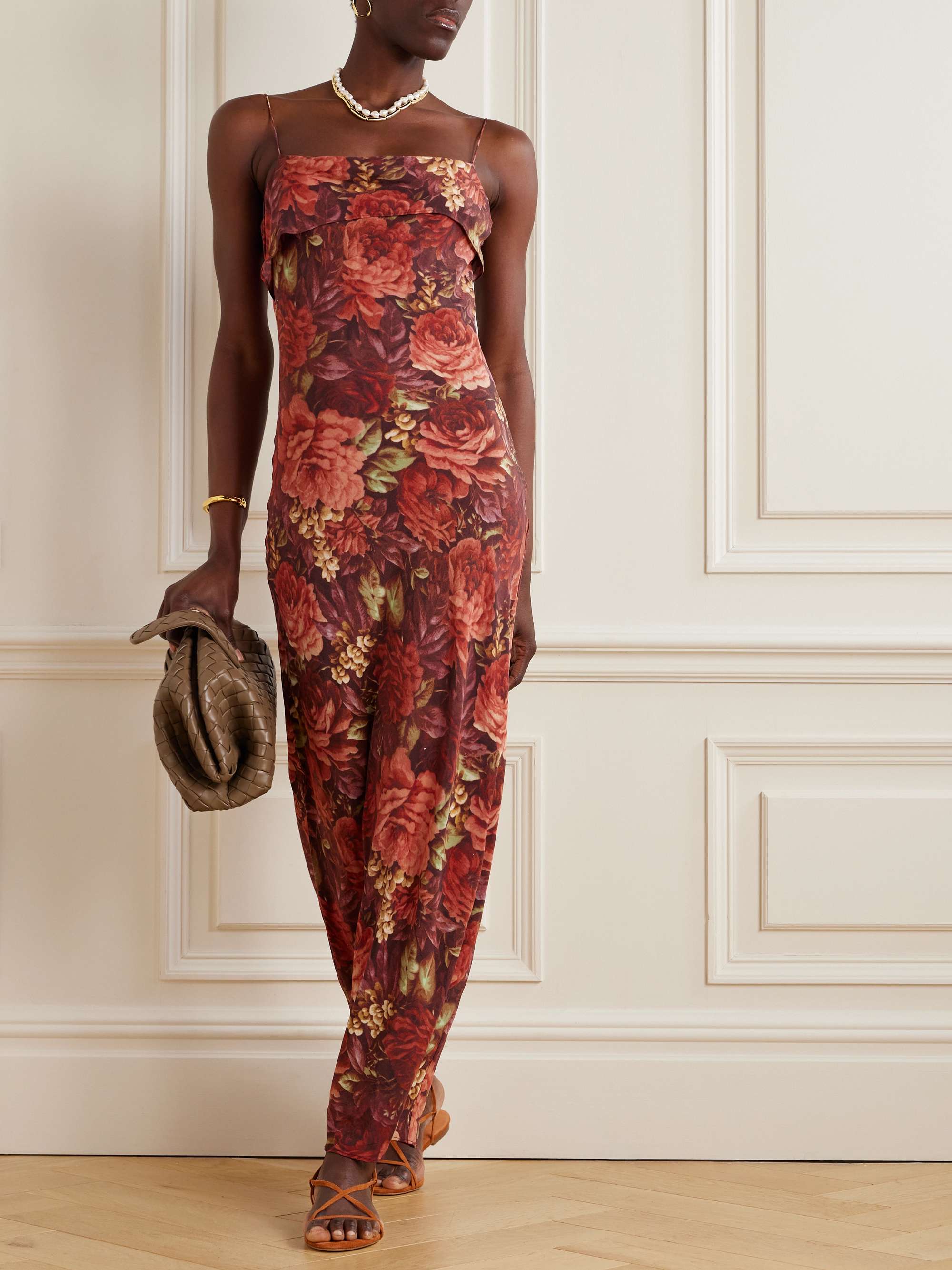 Zelie floral-print silk maxi dress view
