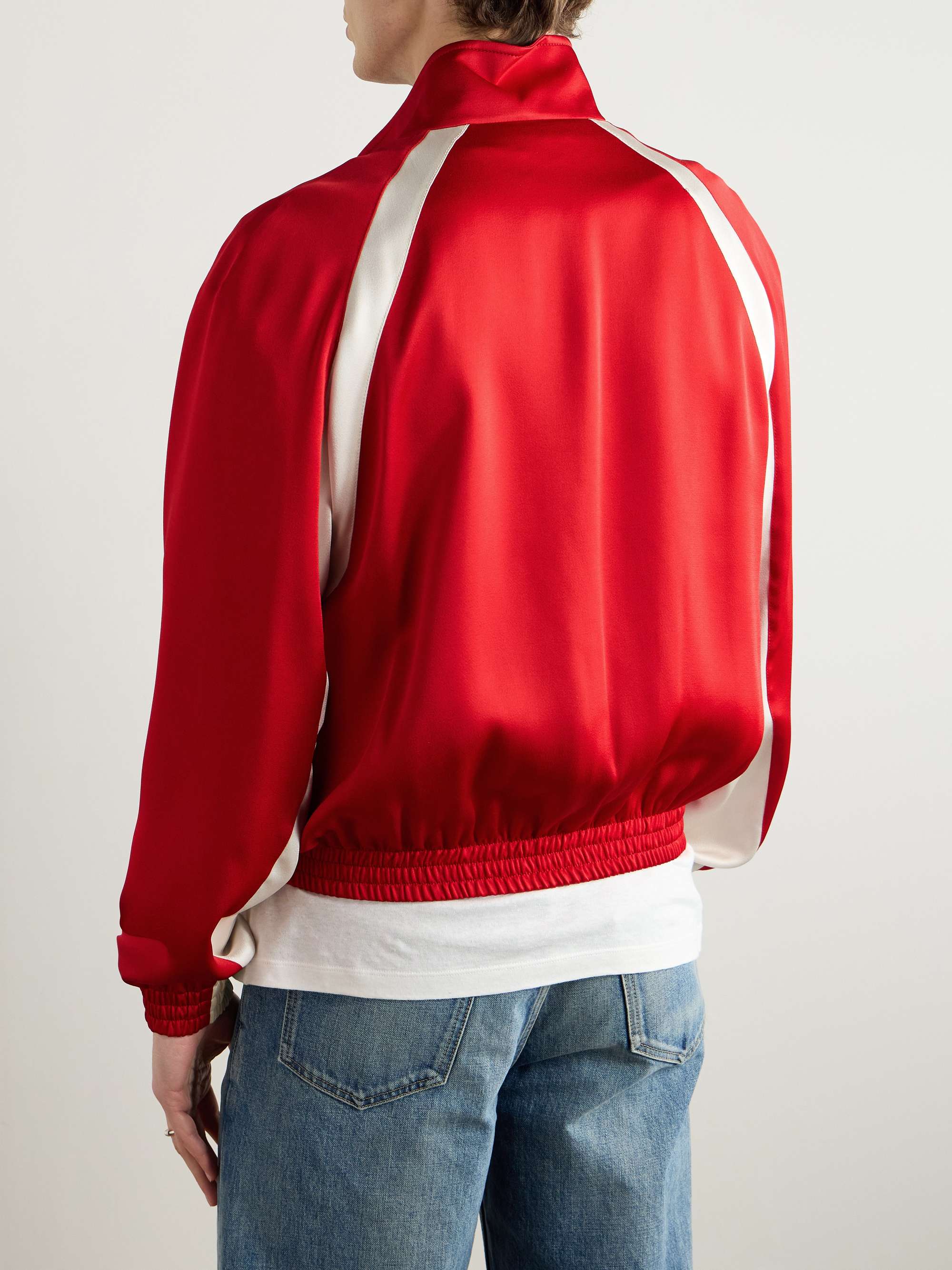 Striped Satin Track Jacket view