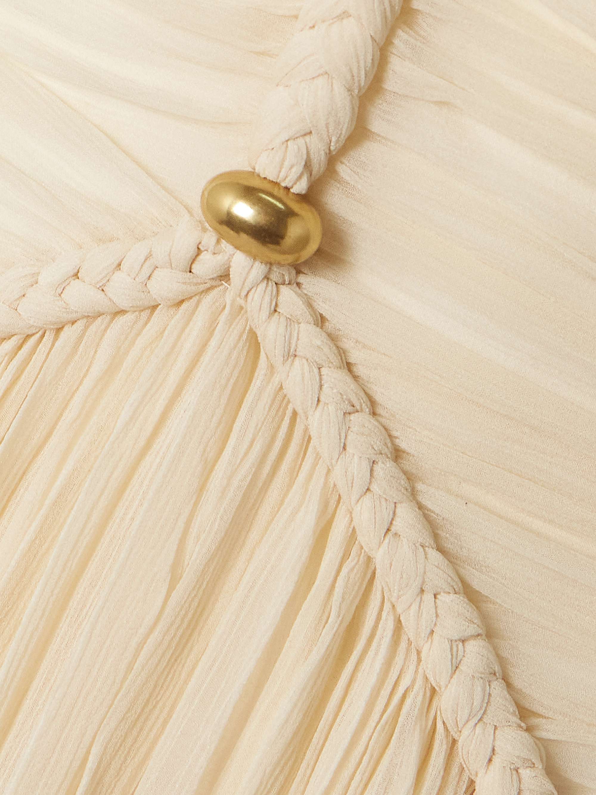 Rafael embellished braided silk-crepon maxi dress view