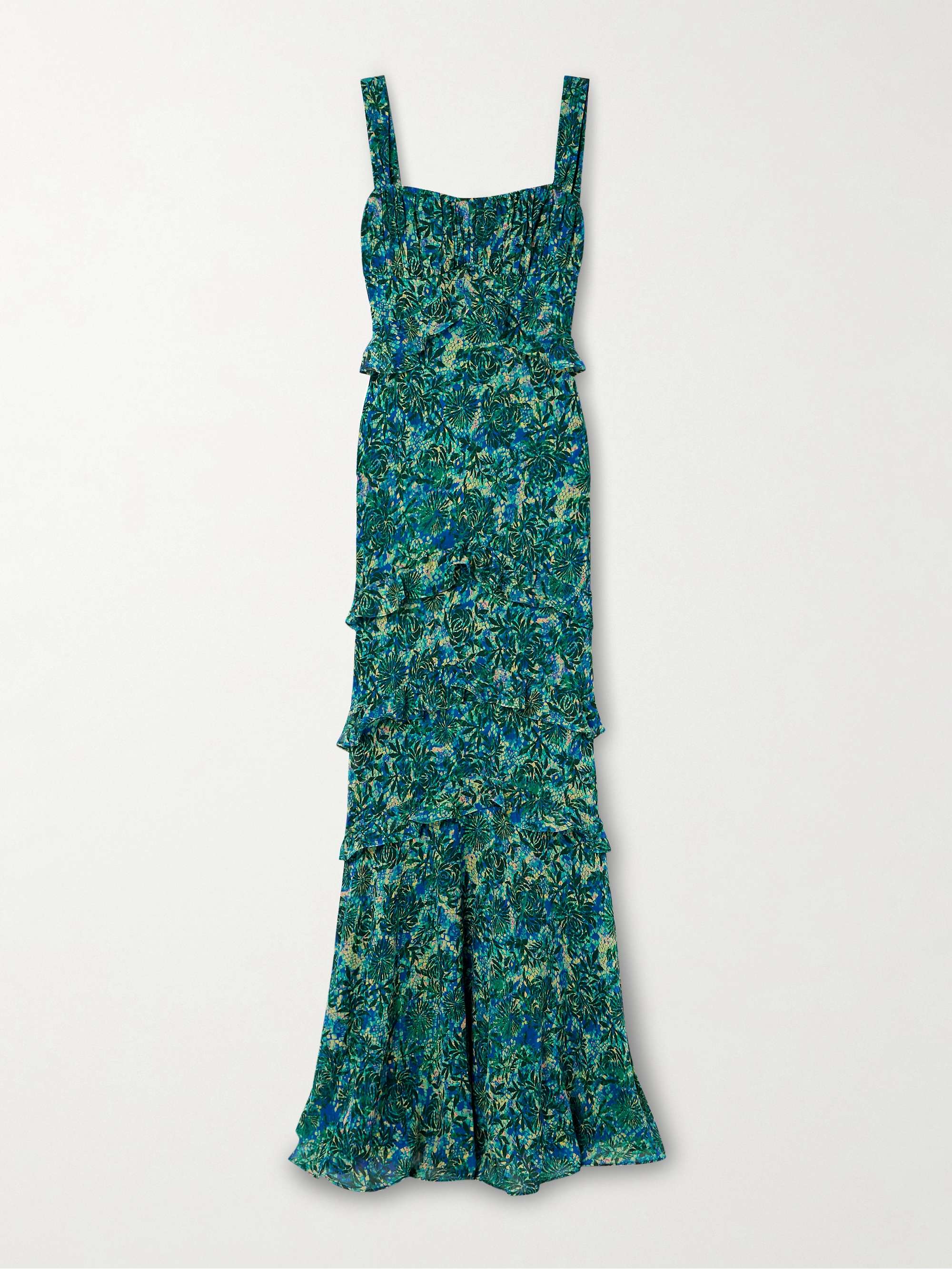 Chandra ruffled printed silk-georgette maxi dress view