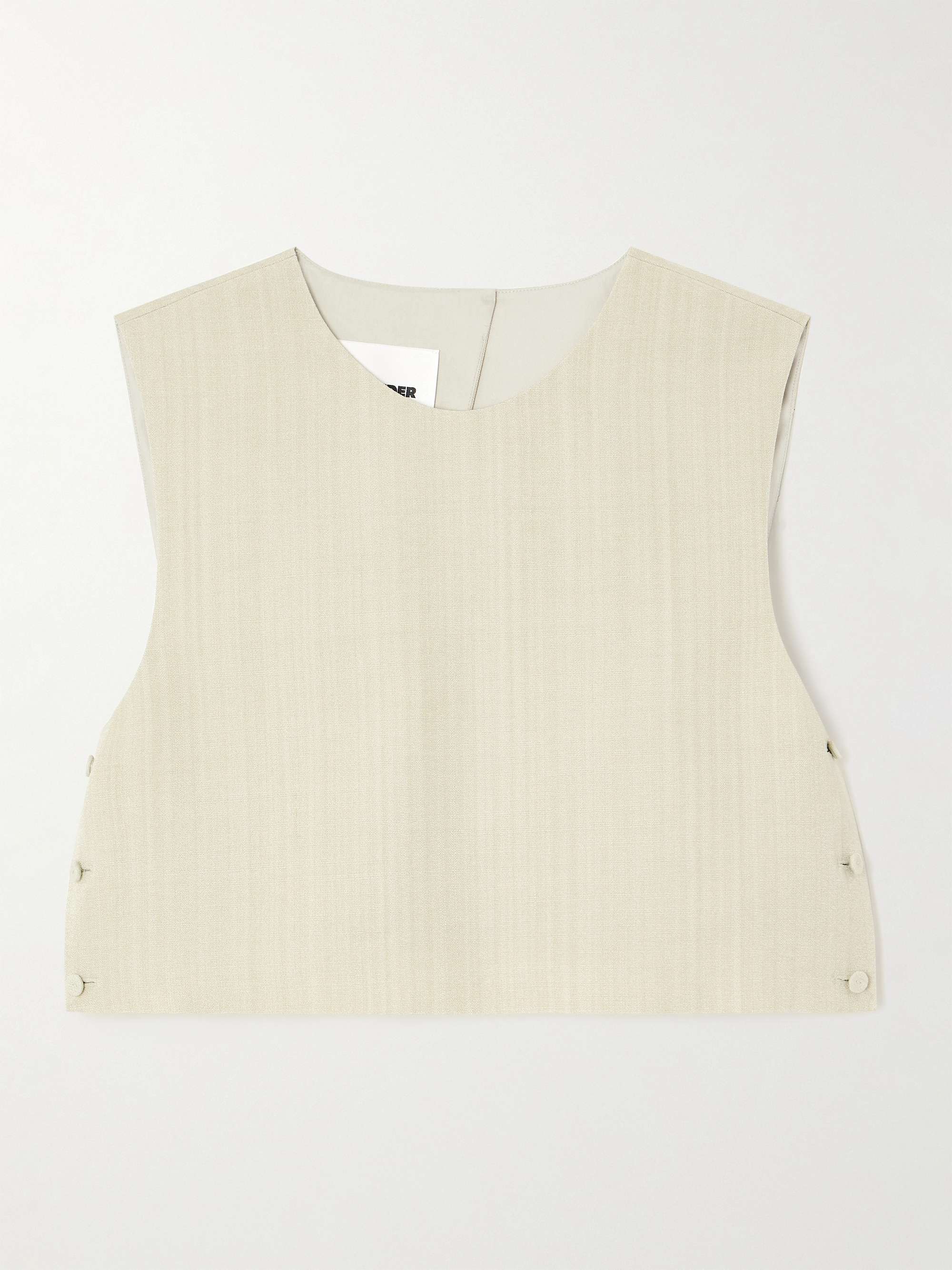 Cropped woven vest view