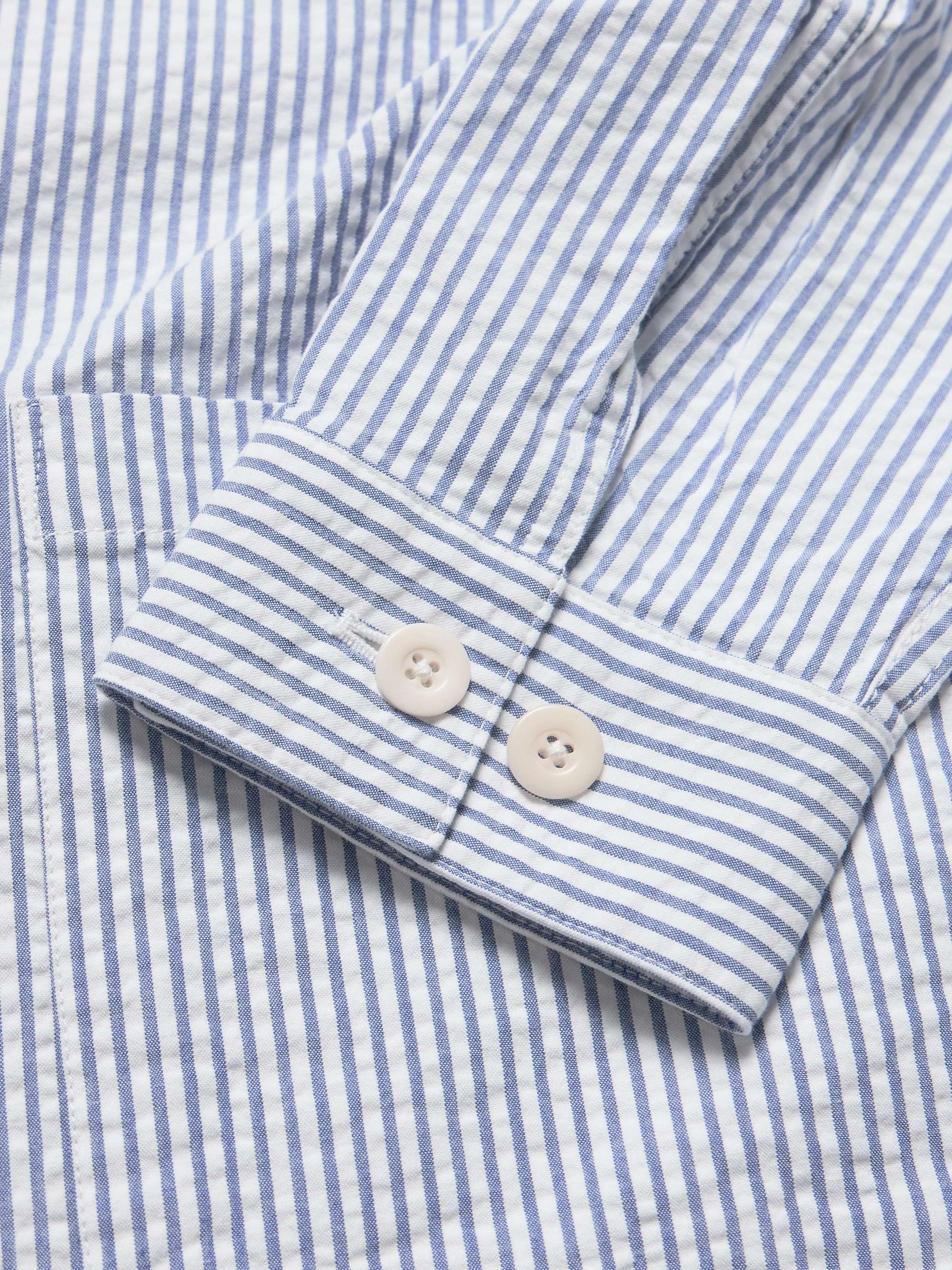 Striped Cotton-Seersucker Overshirt view