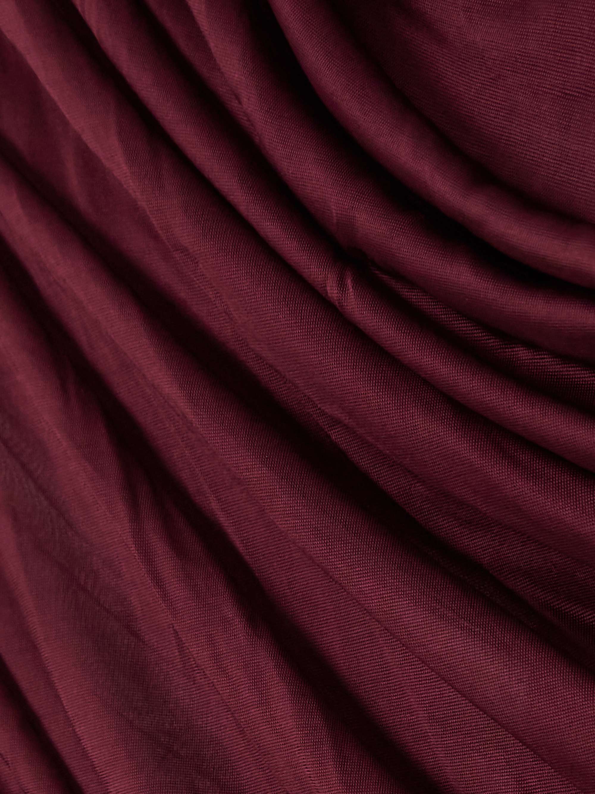 Draped ruched jersey turtleneck top view