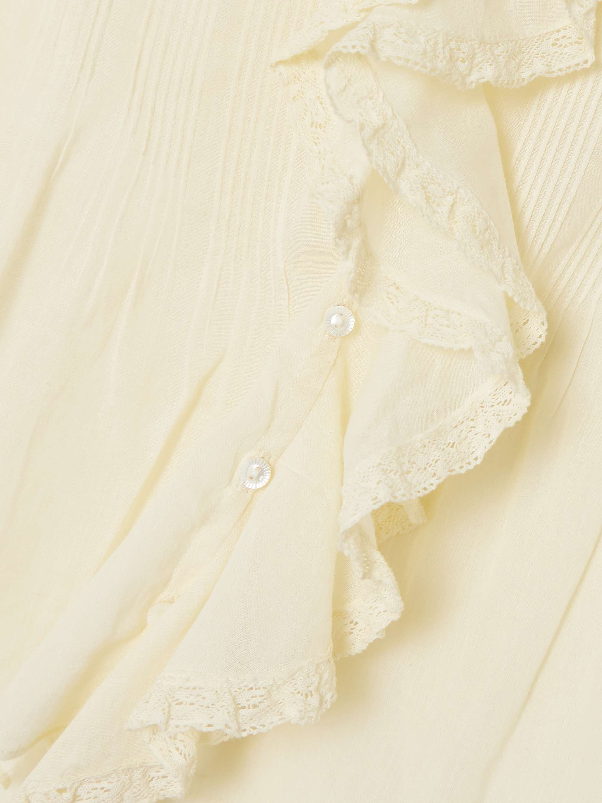 Henri ruffled pintucked organic cotton-voile top view