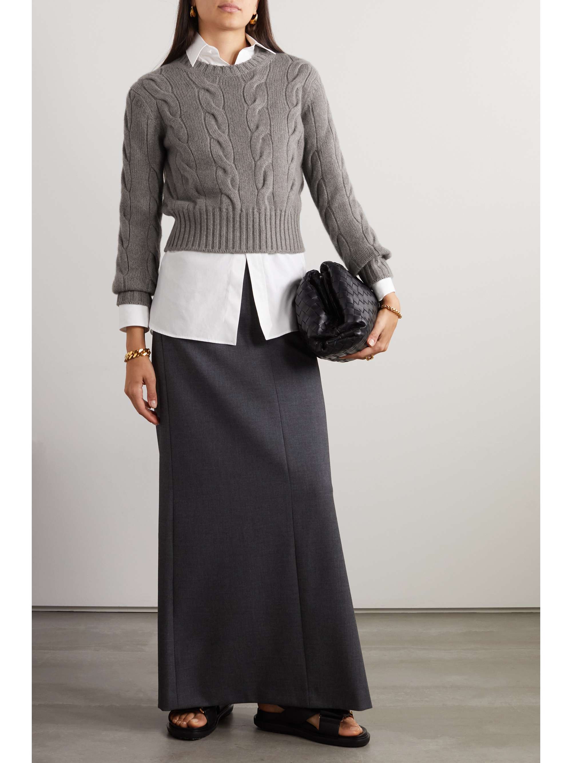 Cable-knit cashmere sweater view