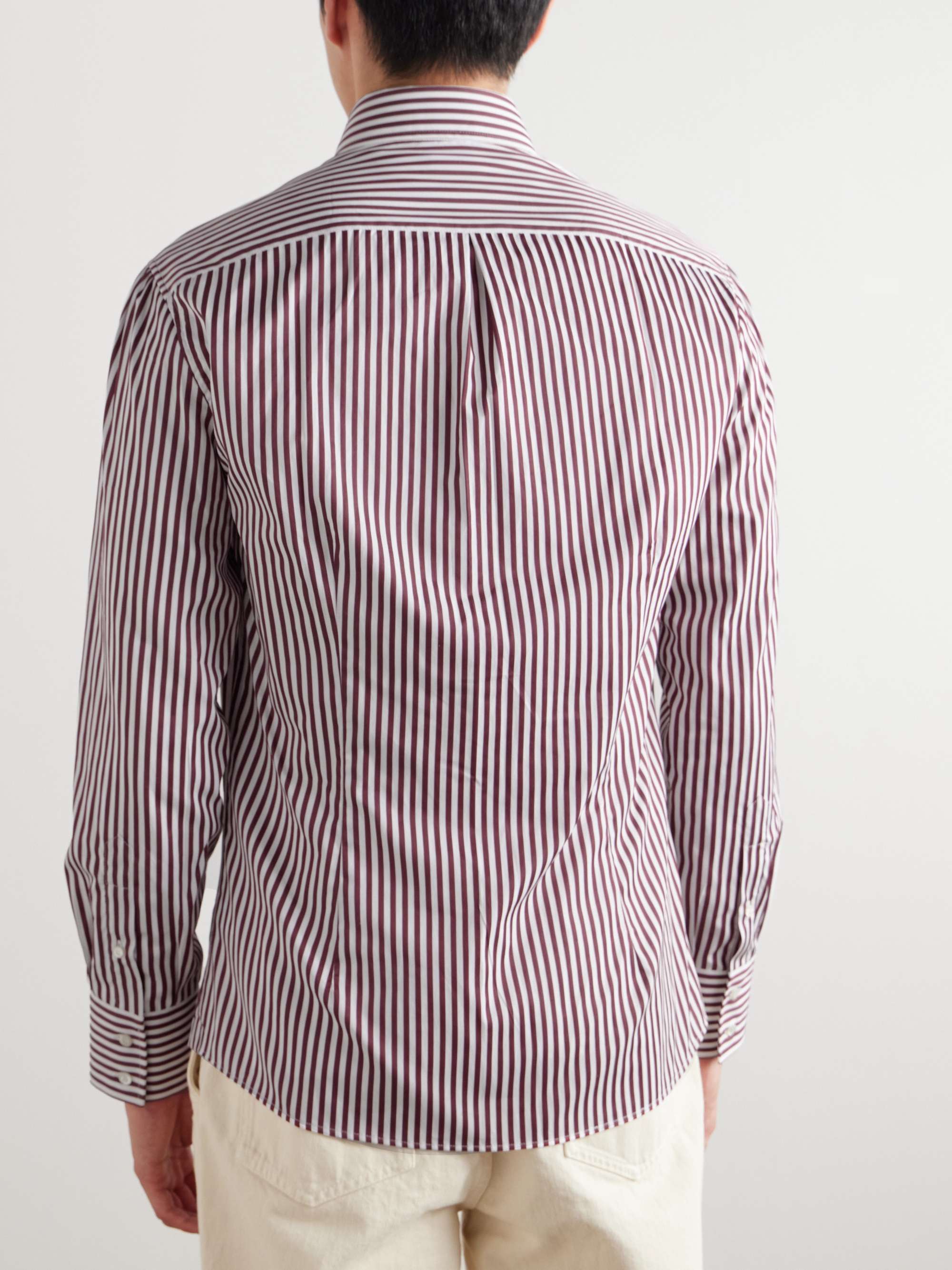 Button-Down Collar Striped Cotton-Poplin Shirt view