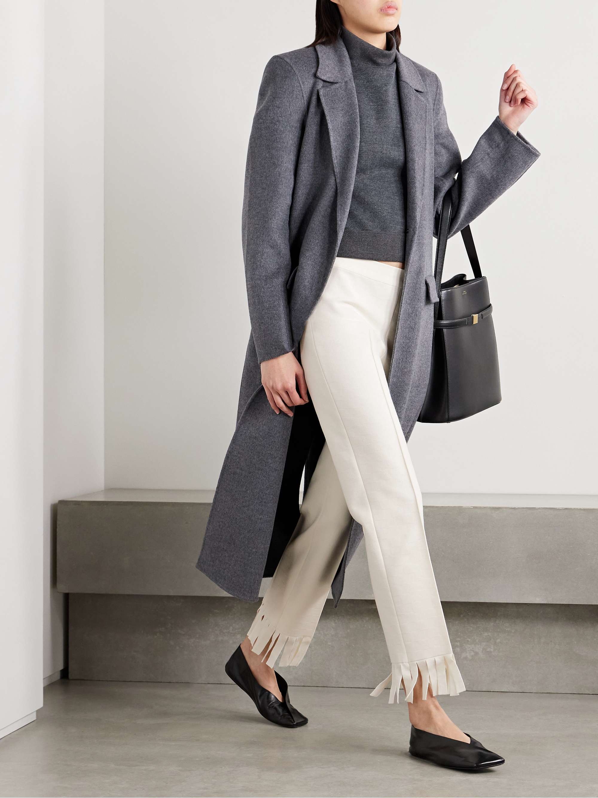 Louis fringed cotton-blend jacquard straight-leg pants view