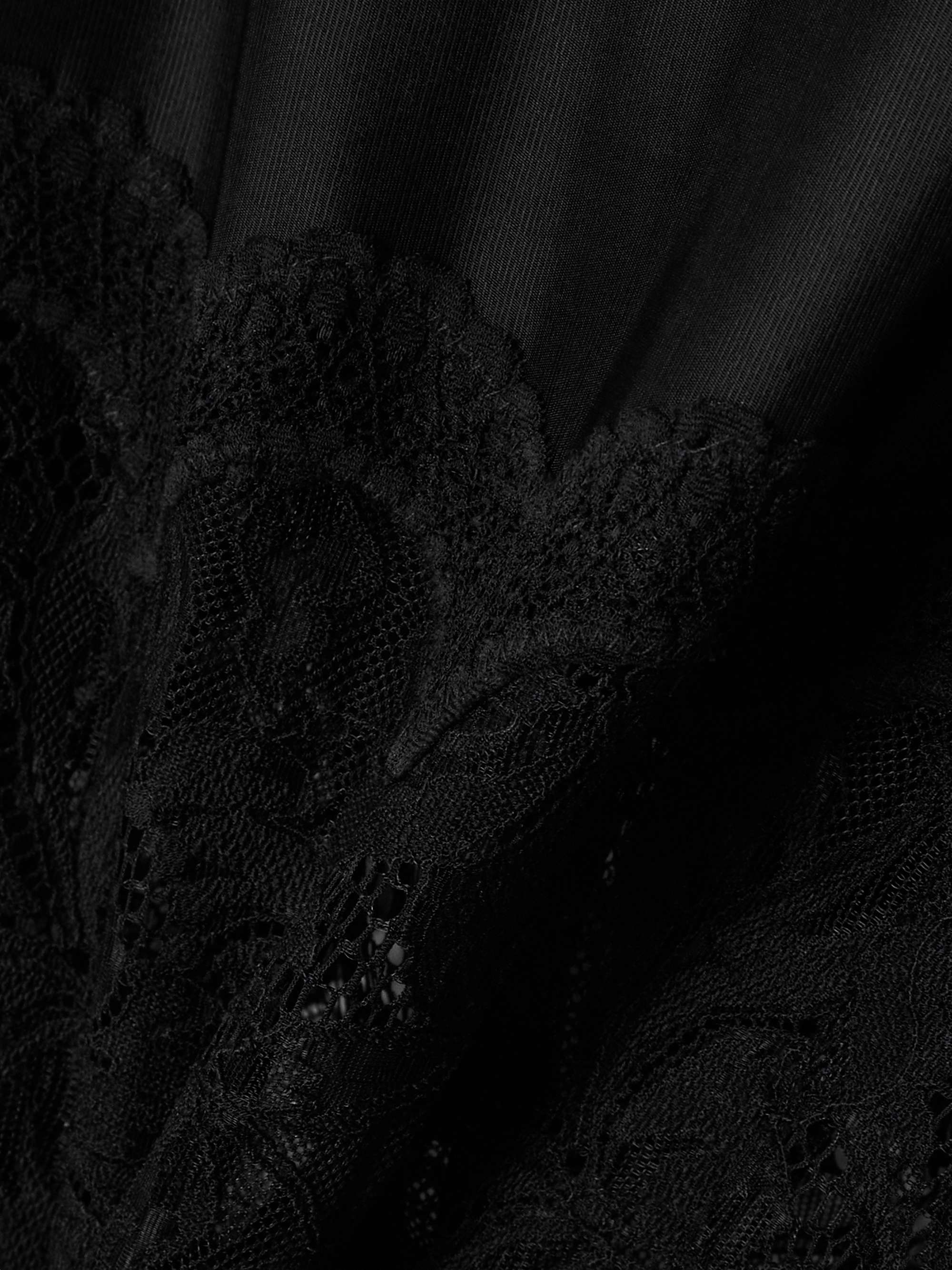 Scalloped satin and lace midi skirt view