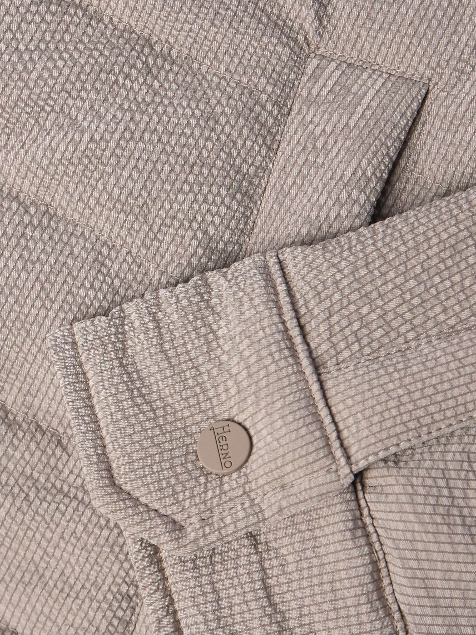 Quilted Striped Seersucker Down Jacket view