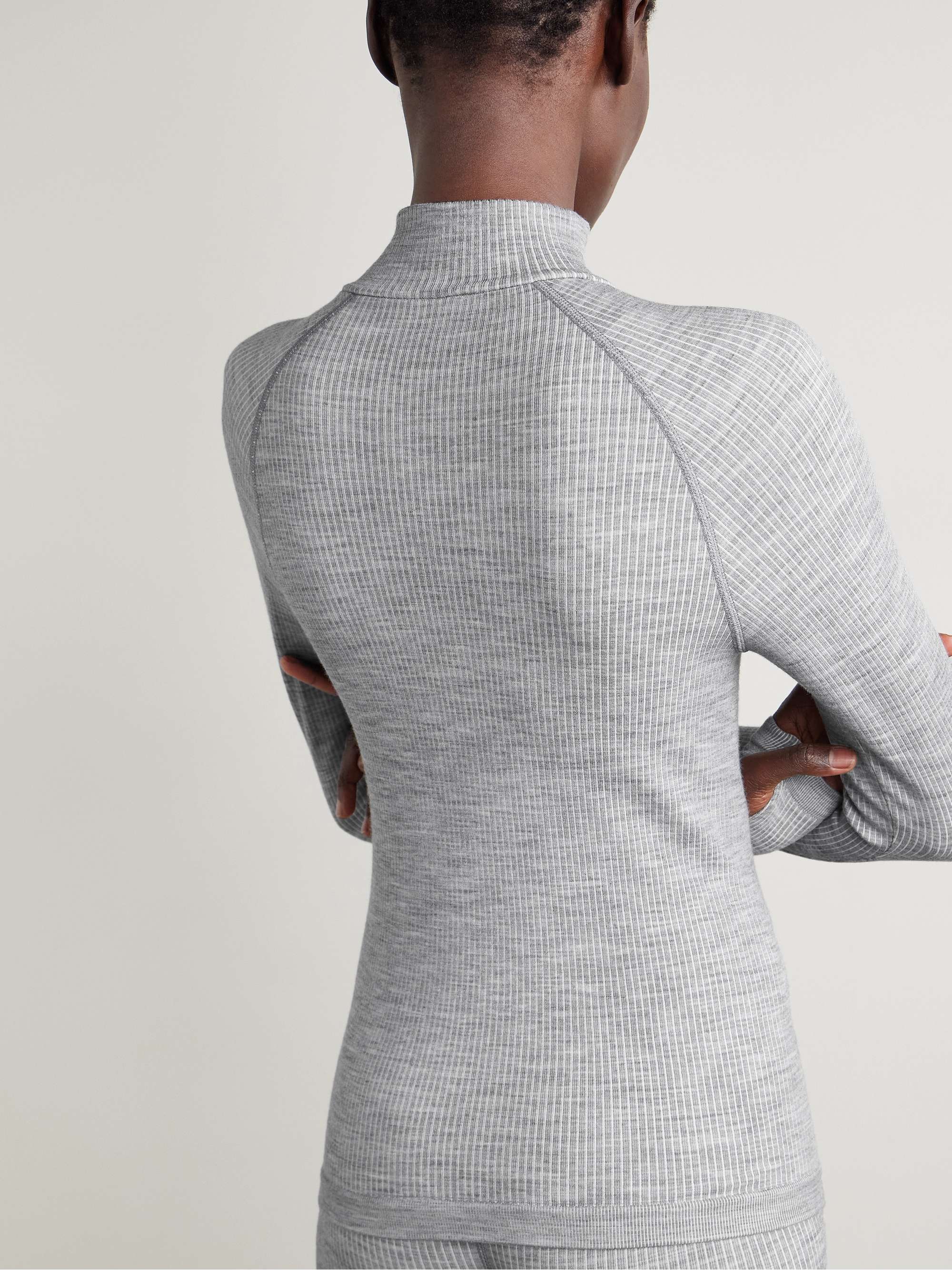 Stowe ribbed wool-blend turtleneck base layer view