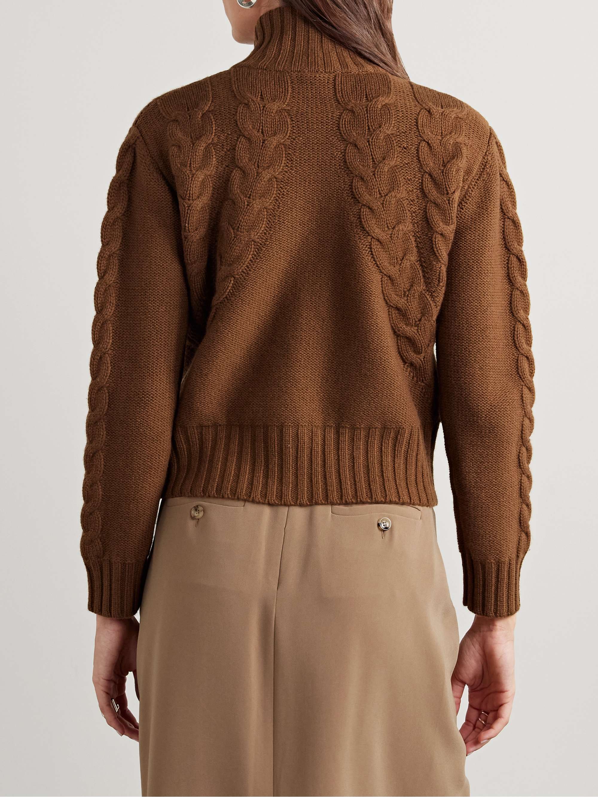 Mabel cable-knit wool and cashmere-blend cardigan view