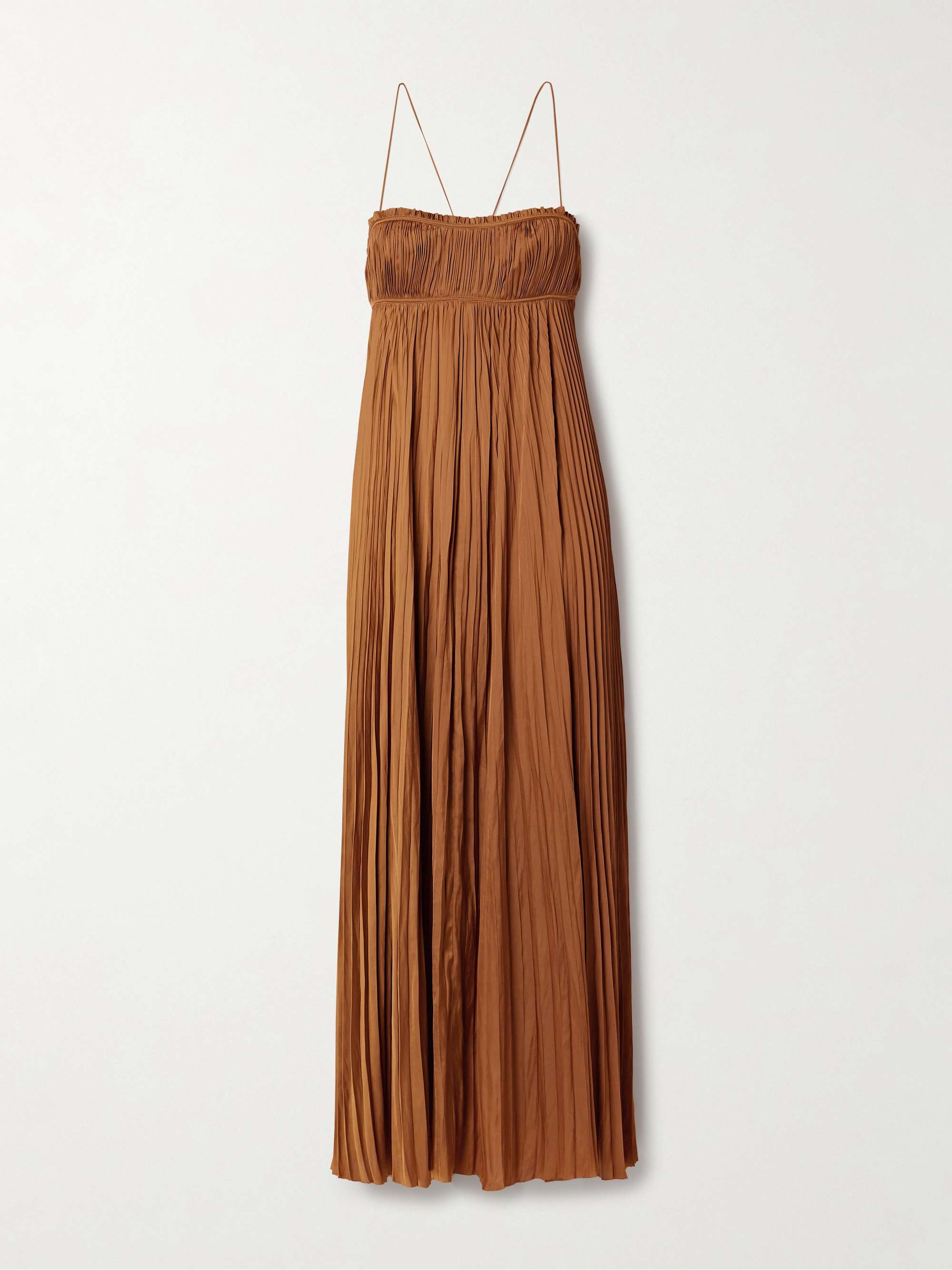 Valira plissé-satin gown view