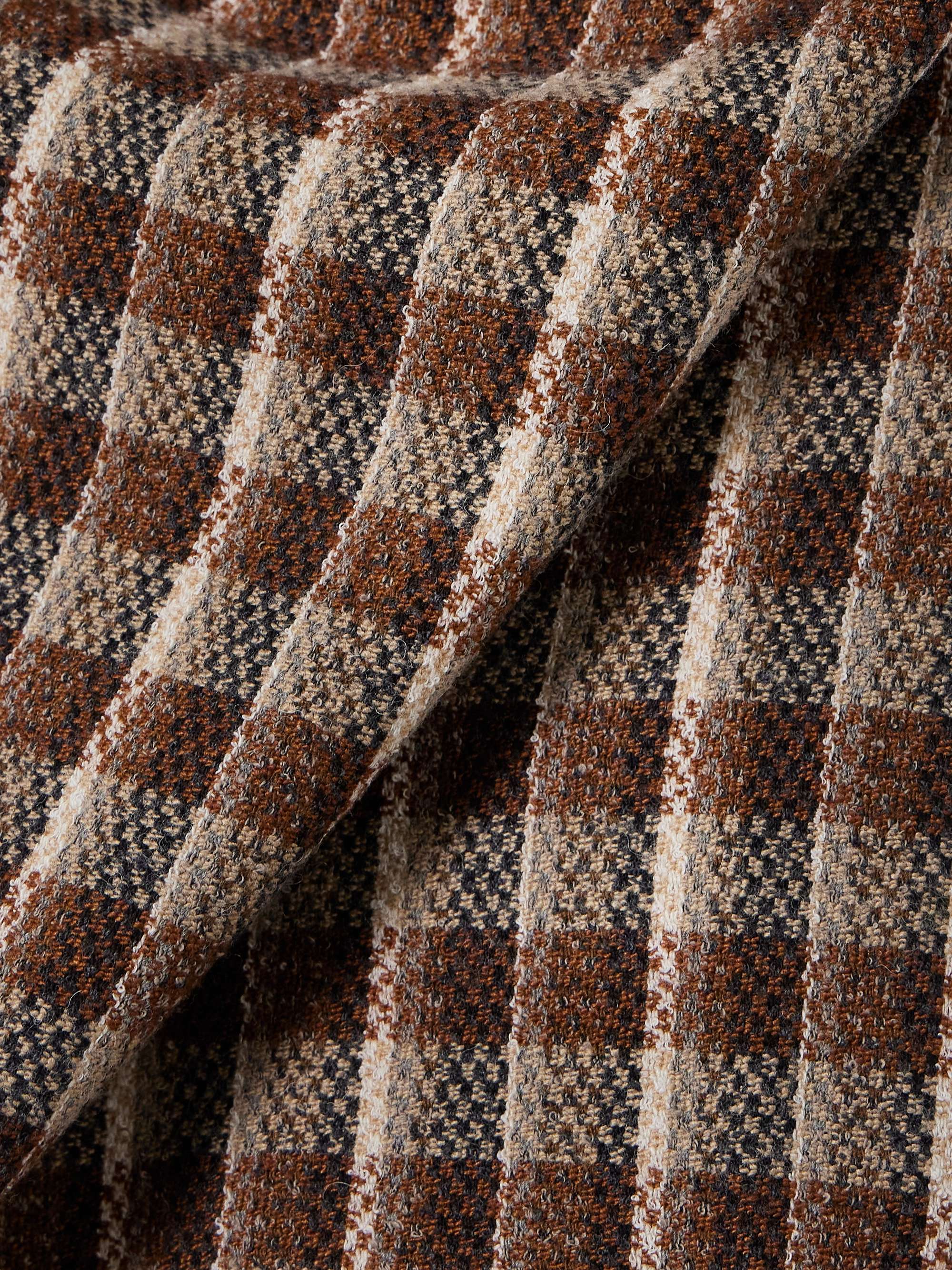 Gathered checked tweed blouse view